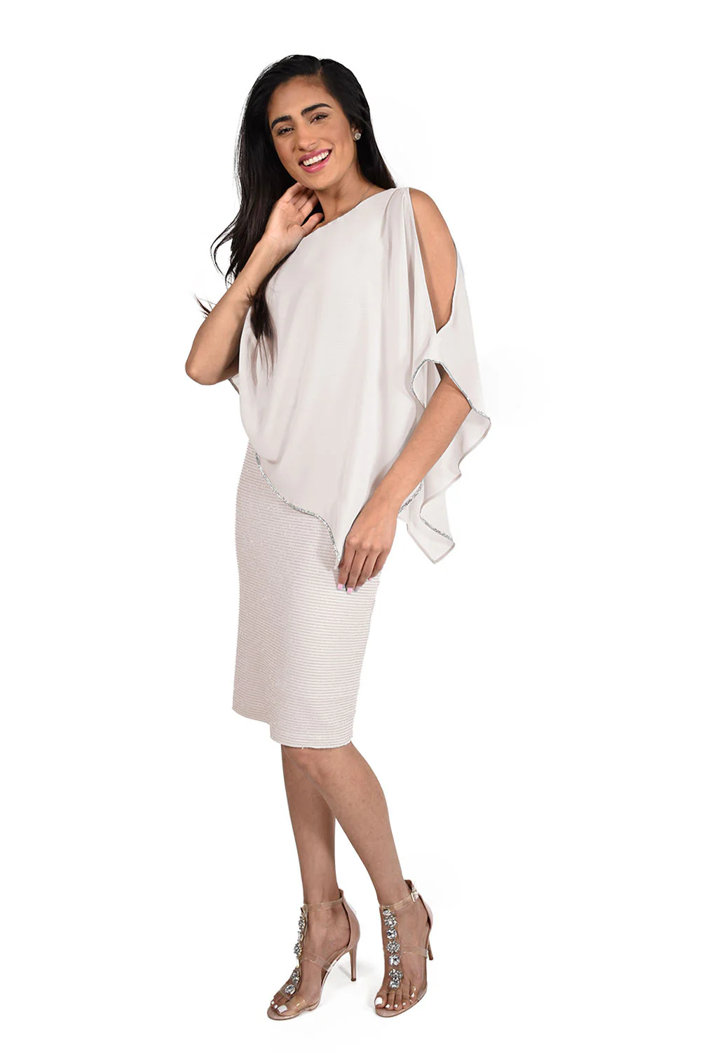 Frank Lyman Dress with Chiffon Overlay Style 219203 - Image 8