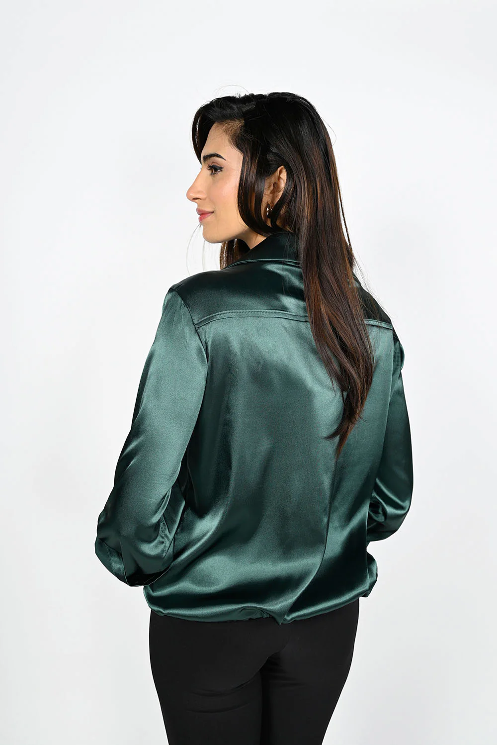 Frank Lyman Emerald Green Woven Top Style 223409U - Image 3
