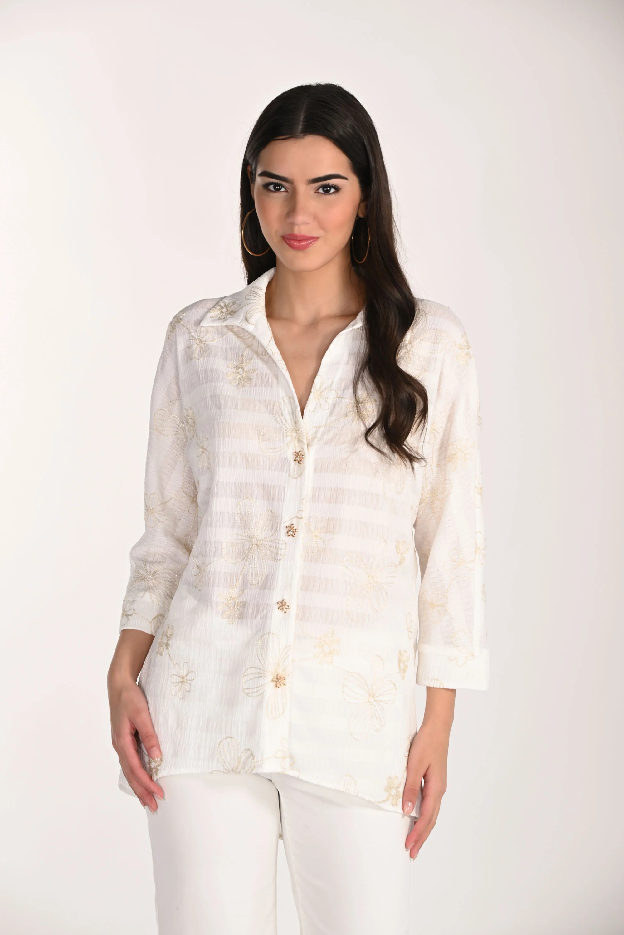Frank Lyman Floral Button Closure Shirt Style 266315 - Image 2