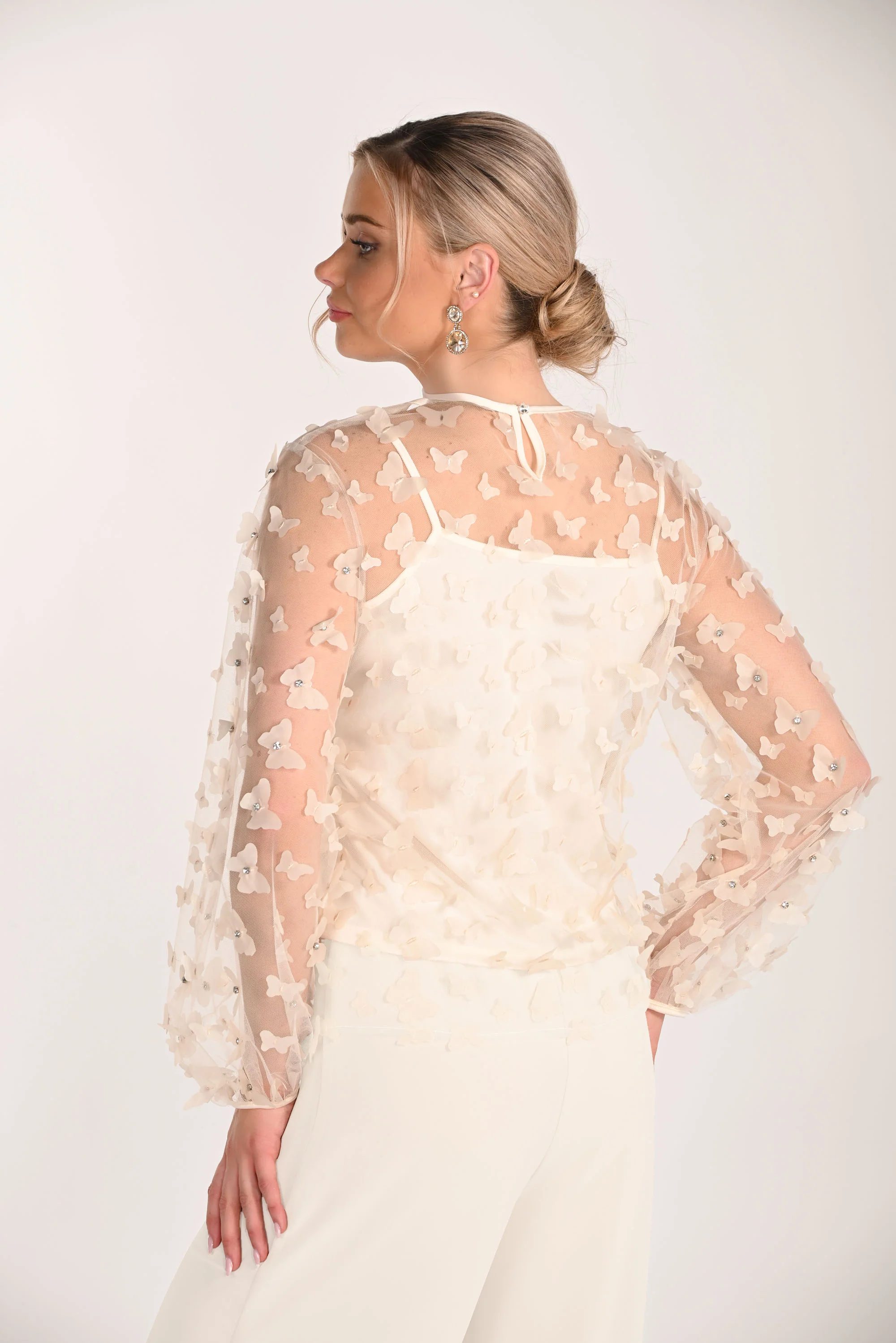 Frank Lyman Floral Embellished Top Style 268512 - Image 2