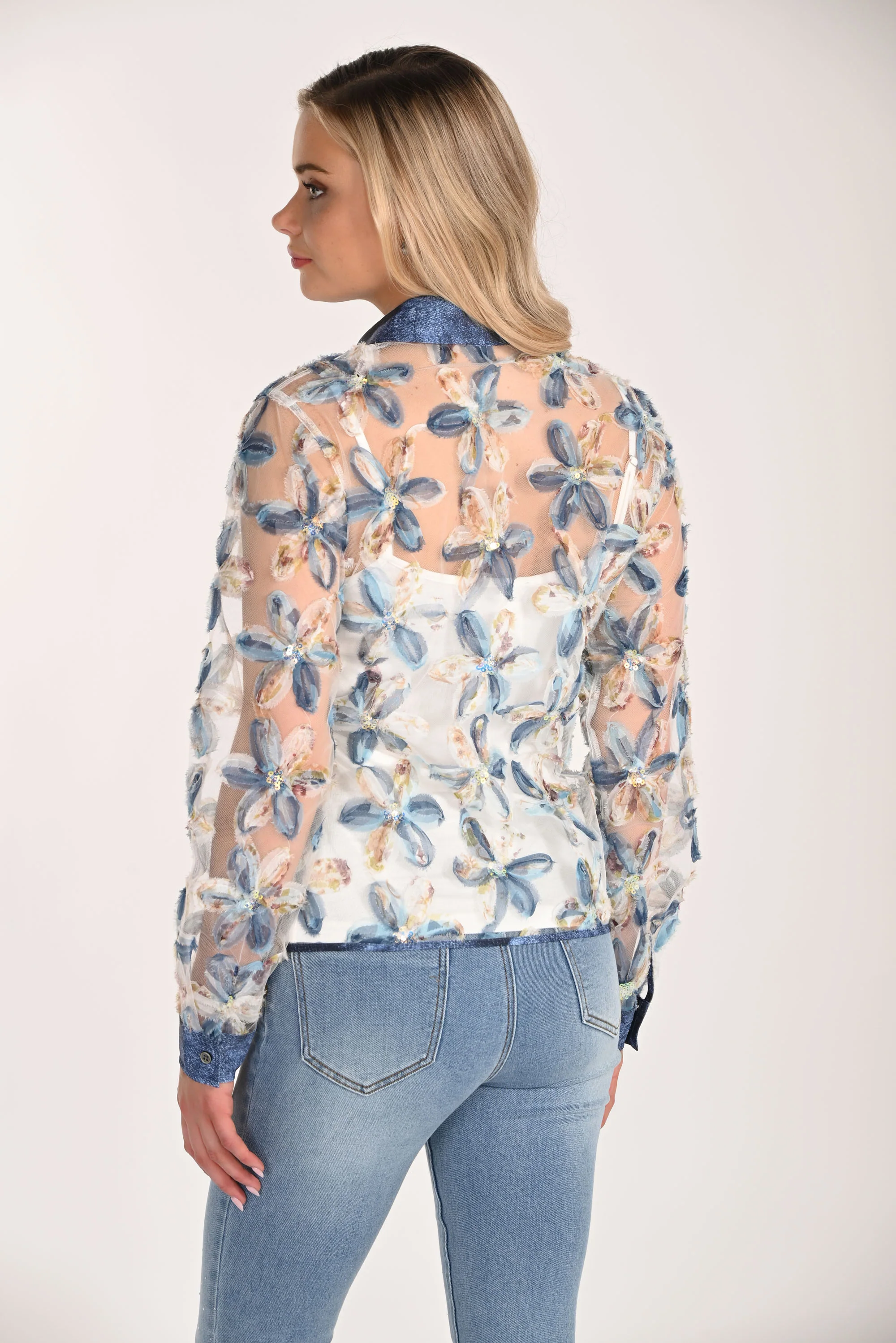 Frank Lyman Floral Embroidery Blouse + Cami Set Style 266527 - Image 2