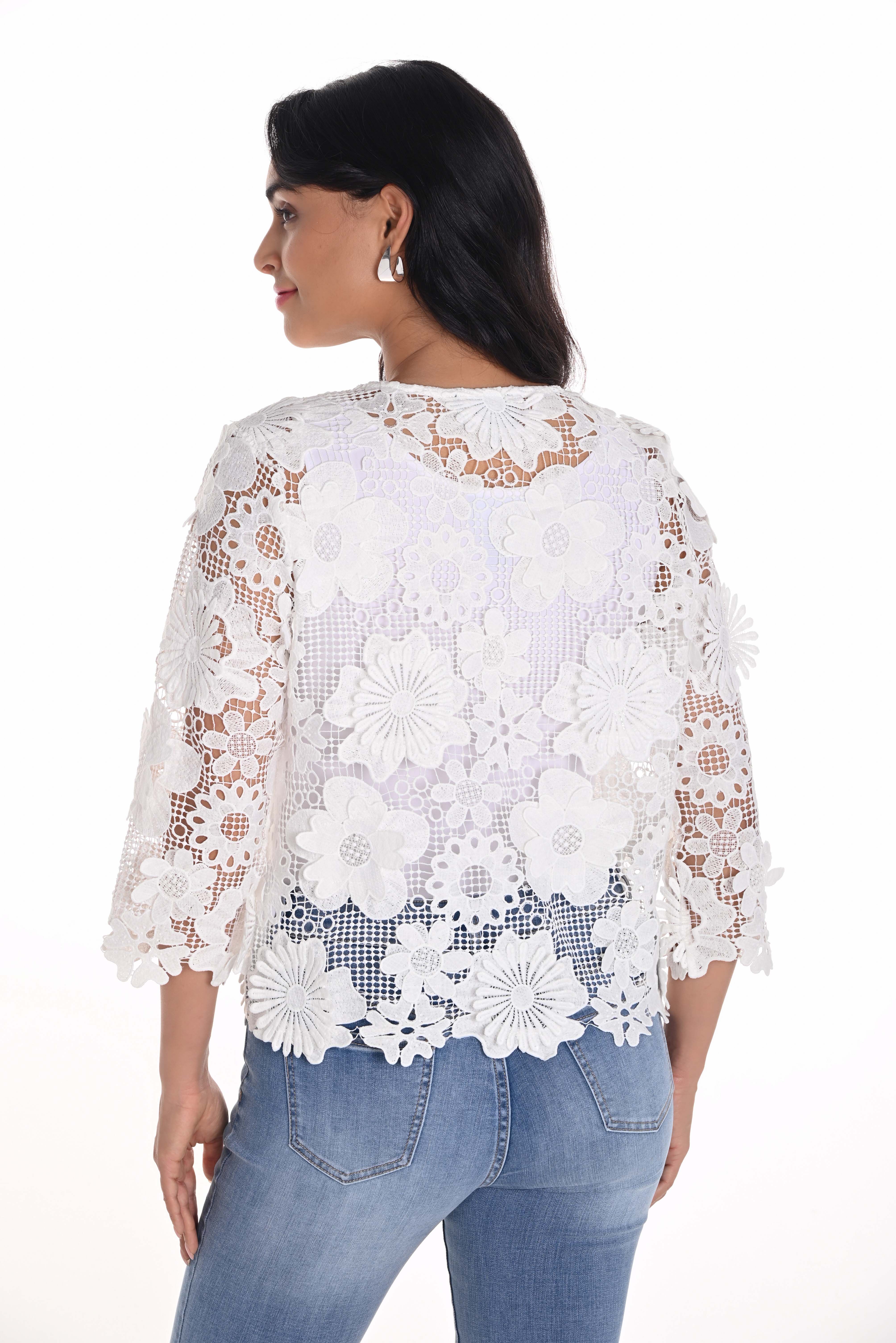 Frank Lyman Floral Lace Jacket Style 251523 - Image 2