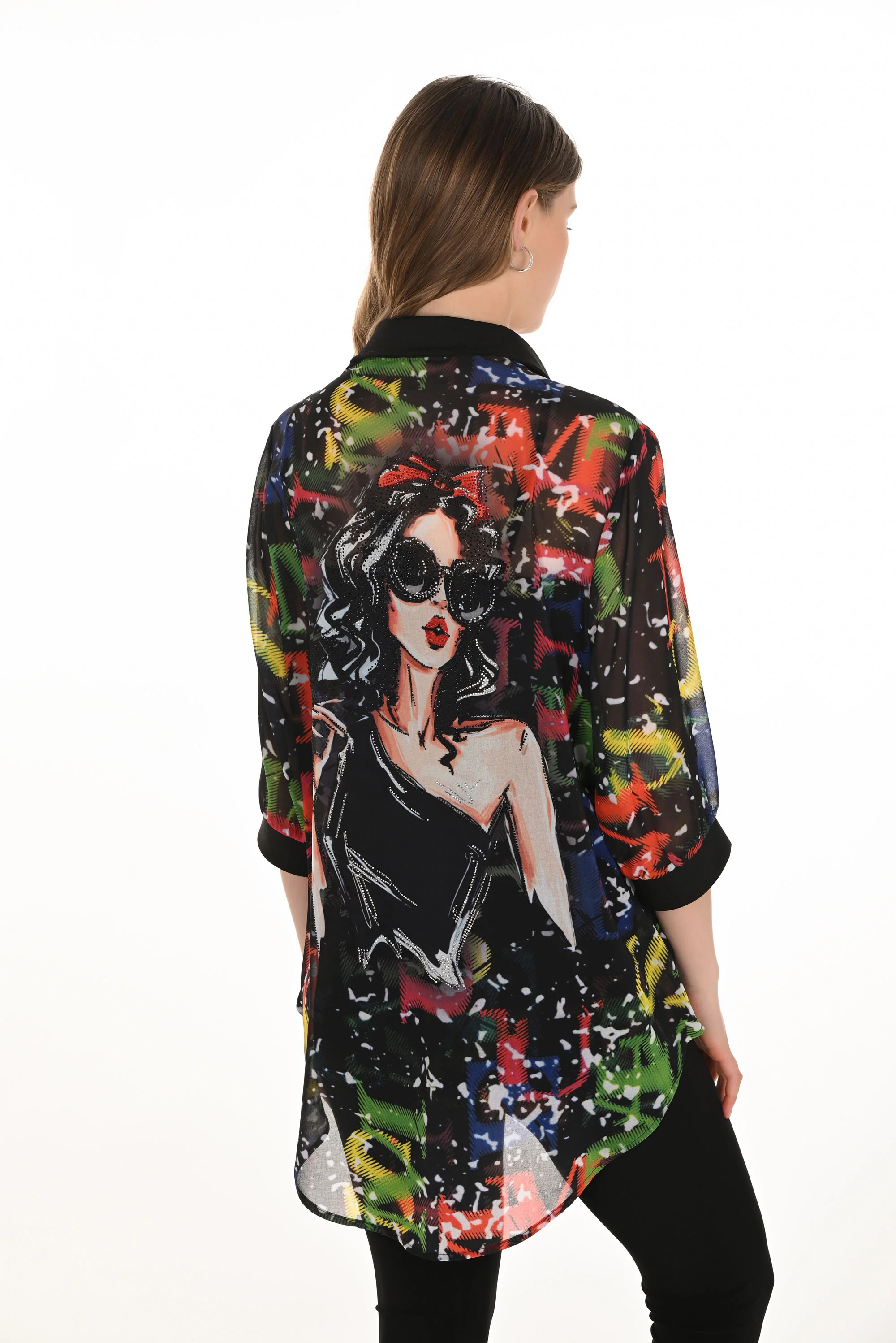 Frank Lyman High-Low Abstract Print Top Style 254932 - Image 4
