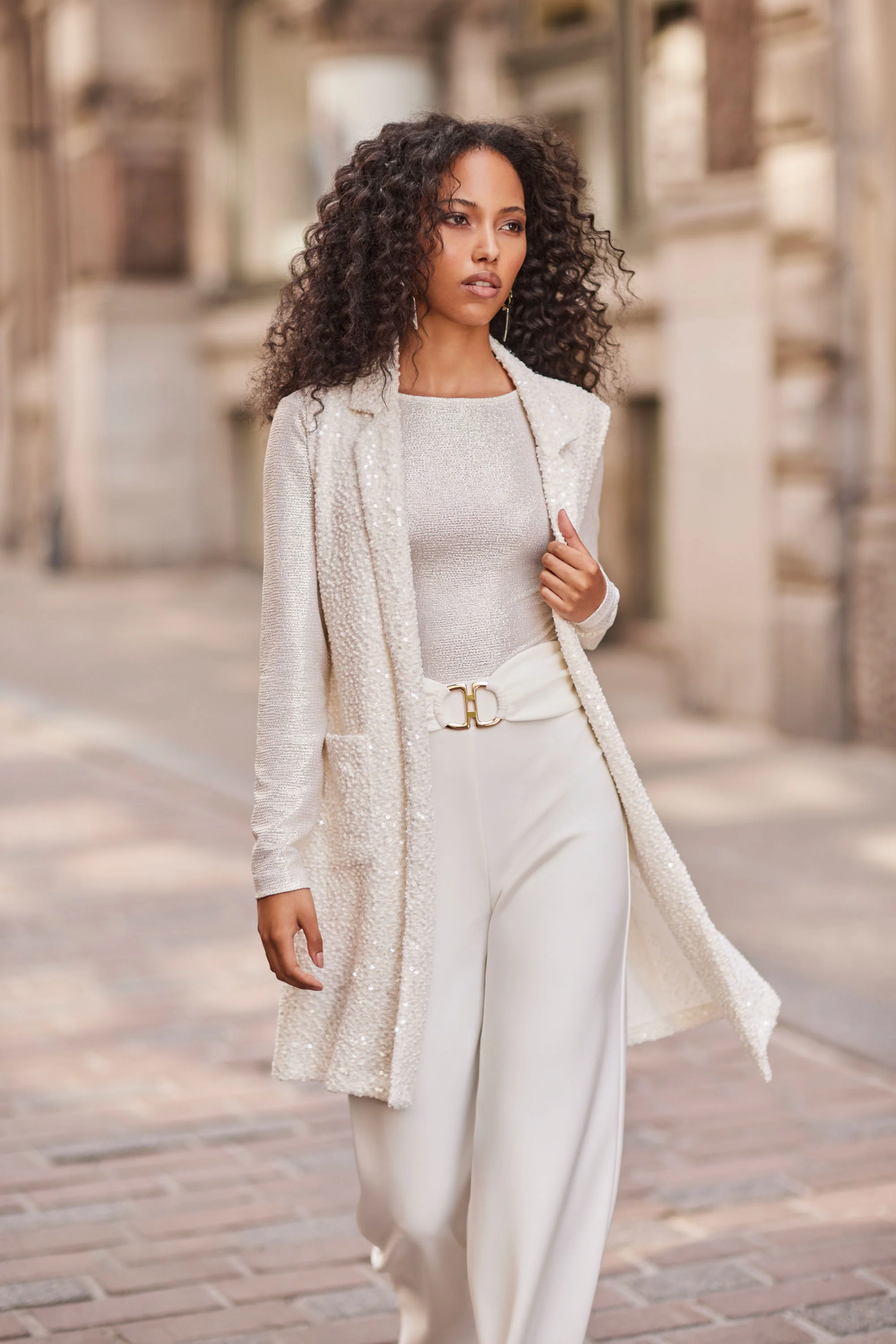 Frank Lyman High-Waist Trousers with Gold Buckle Style 254037 - Image 2