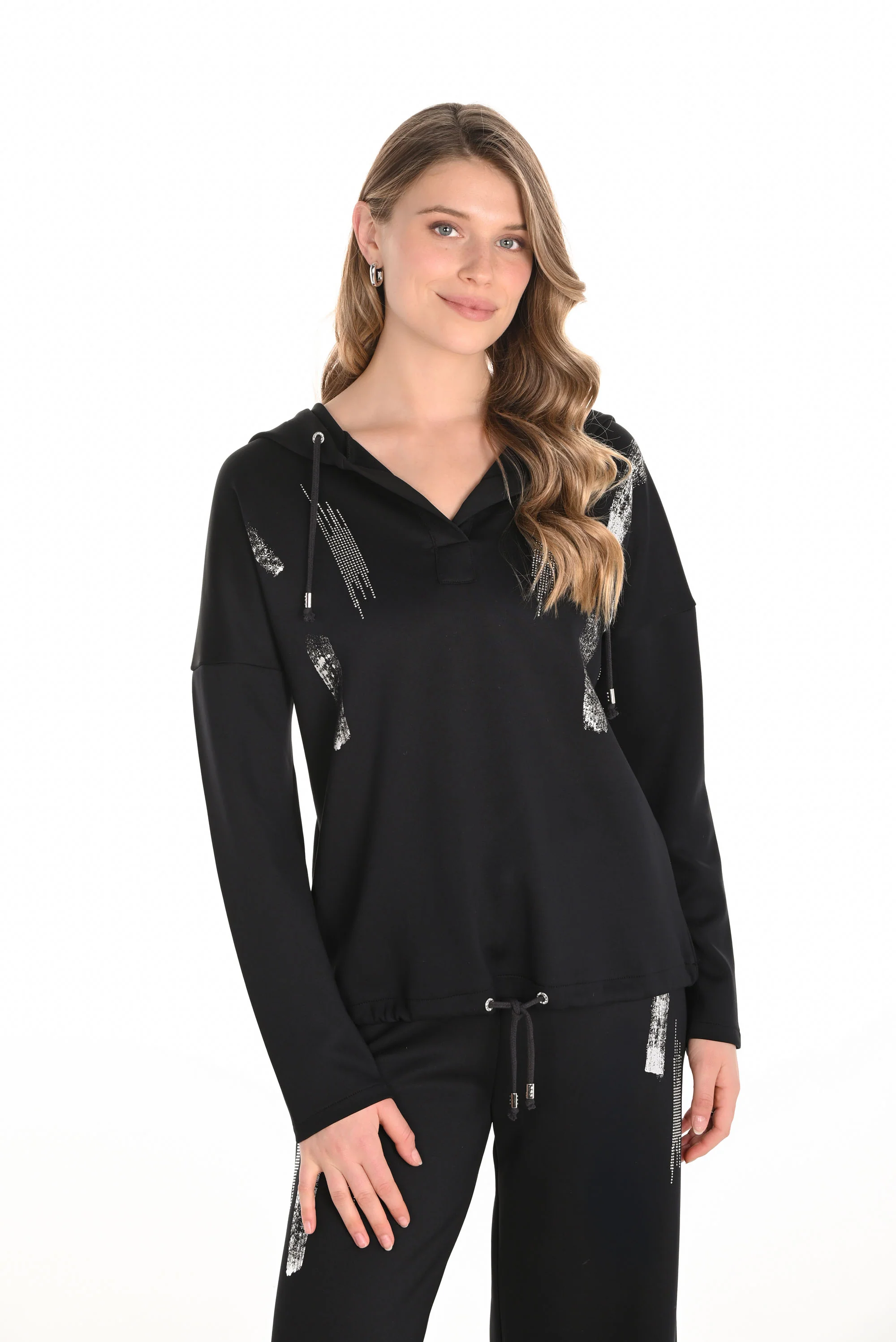 Frank Lyman Hooded Jewel Embellished Pullover Style 253776 - Image 2