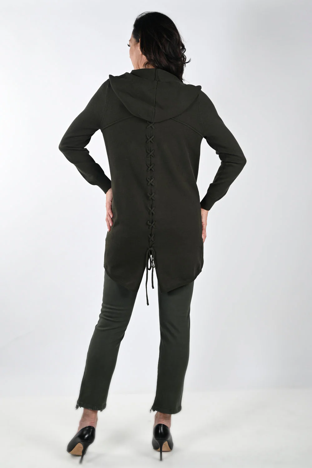 Frank Lyman Khaki Knit Cover-Up Style 233880U - Image 3