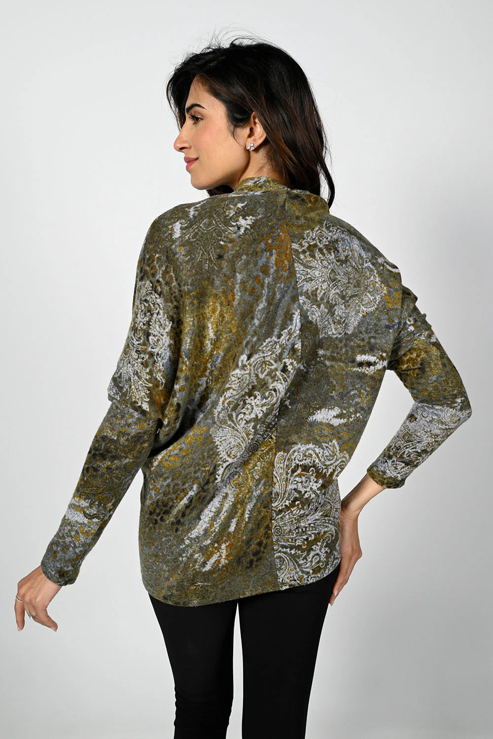 Frank Lyman Khaki Knit Tunic Style 224152 - Image 2