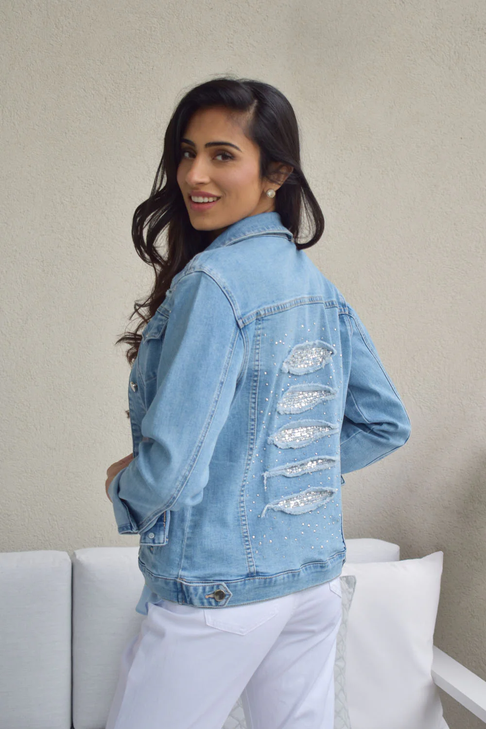 Frank Lyman Light Blue Denim Jacket Style 226190U - Image 2