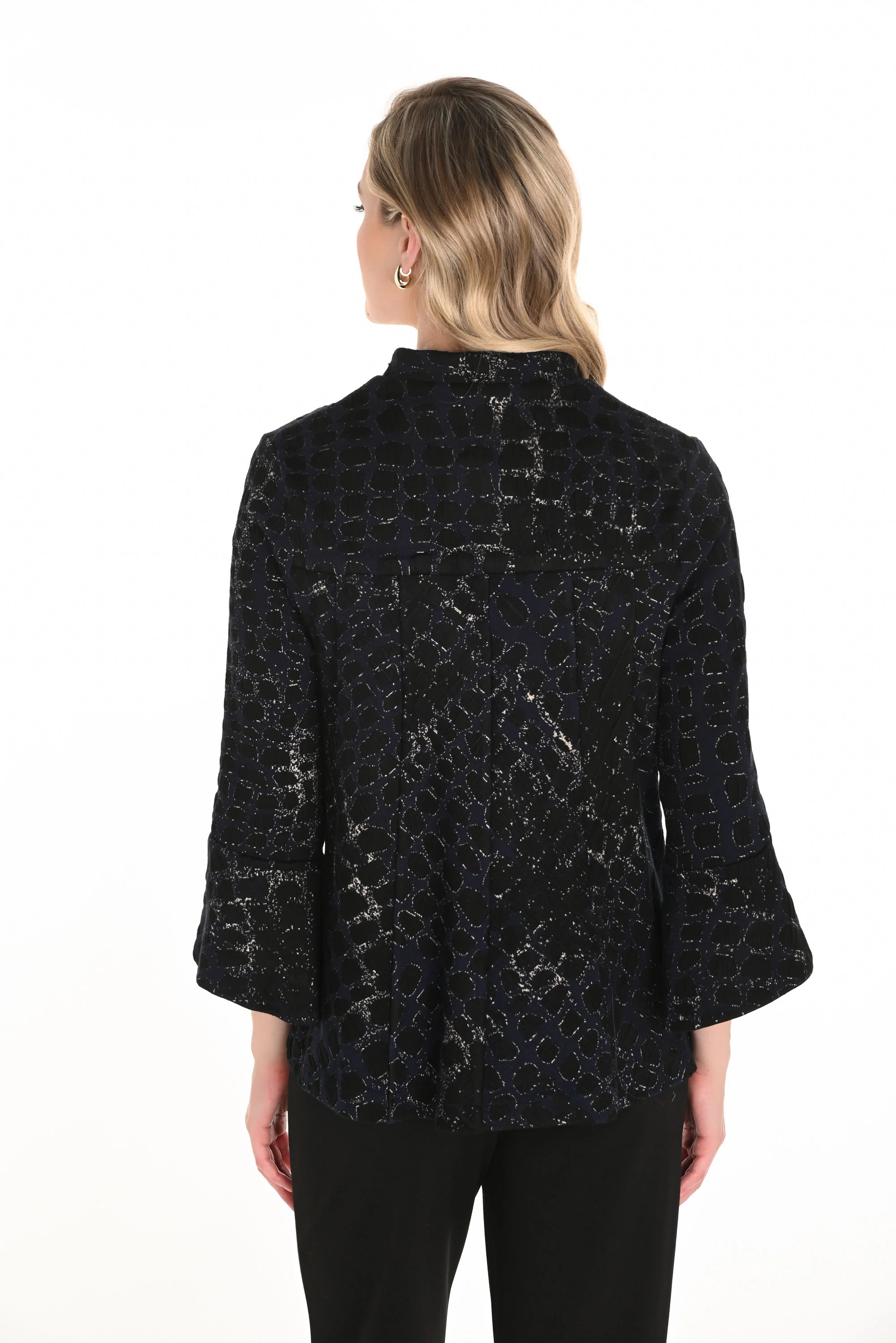 Frank Lyman Midnight/Black Animal Print Jacket Style 253378 - Image 2