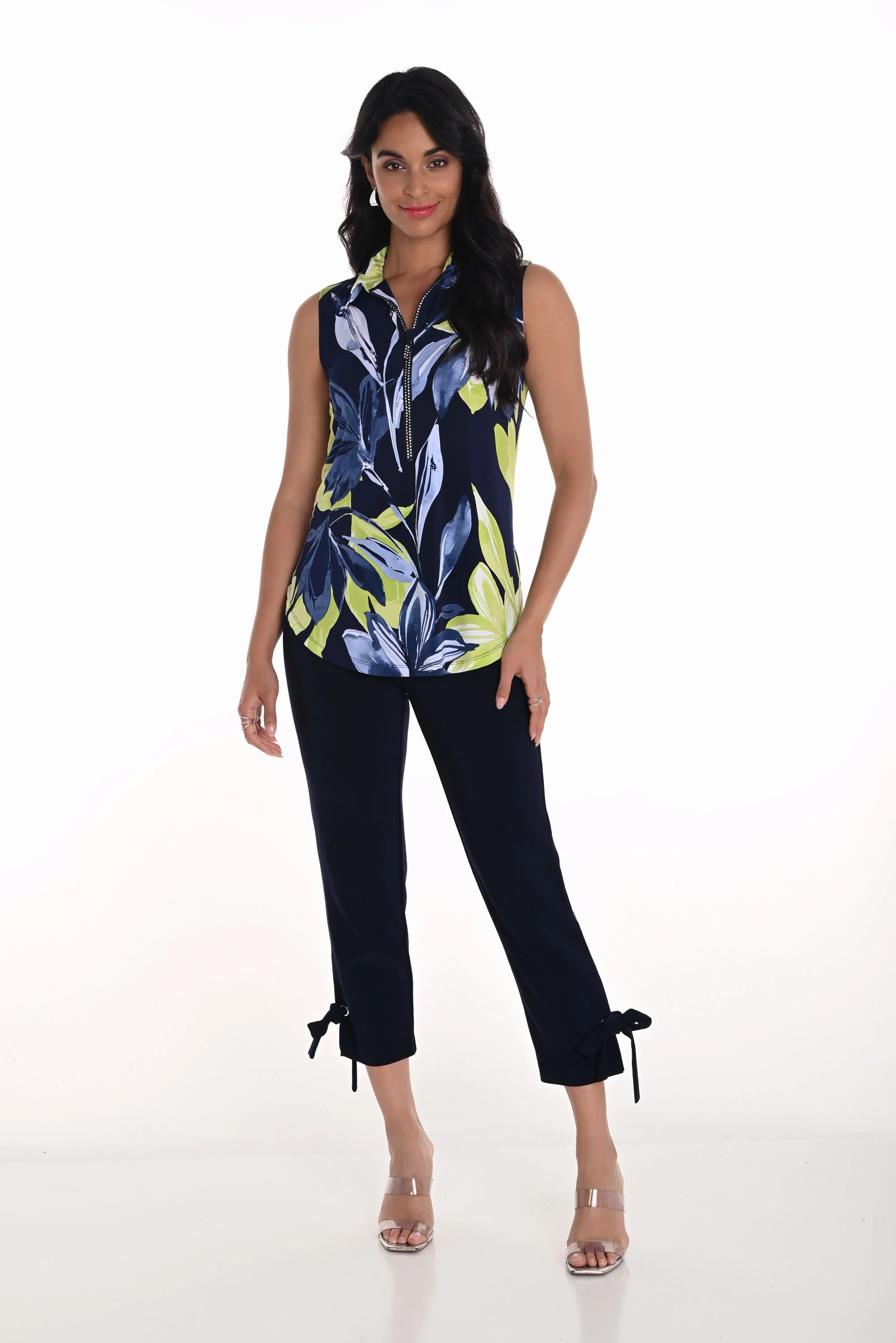 Frank Lyman Midnight Blue Cropped Pants Style 251021 - Image 4