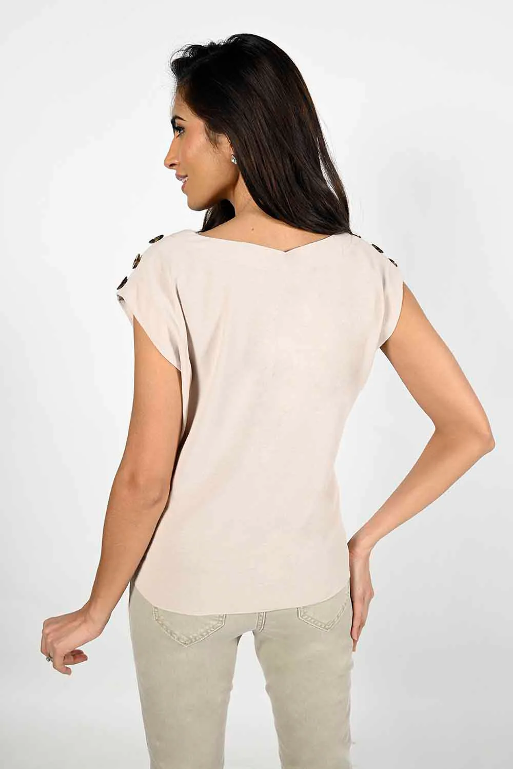 Frank Lyman Natural Woven Top Style 221217 - Image 4