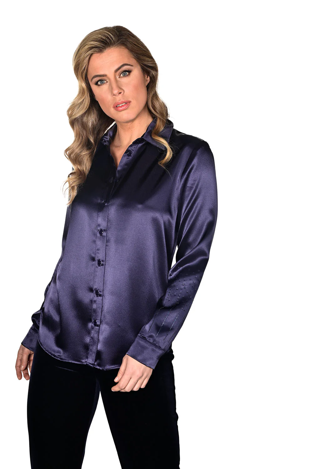 Frank Lyman Navy Blouse Style 234470U - Image 2