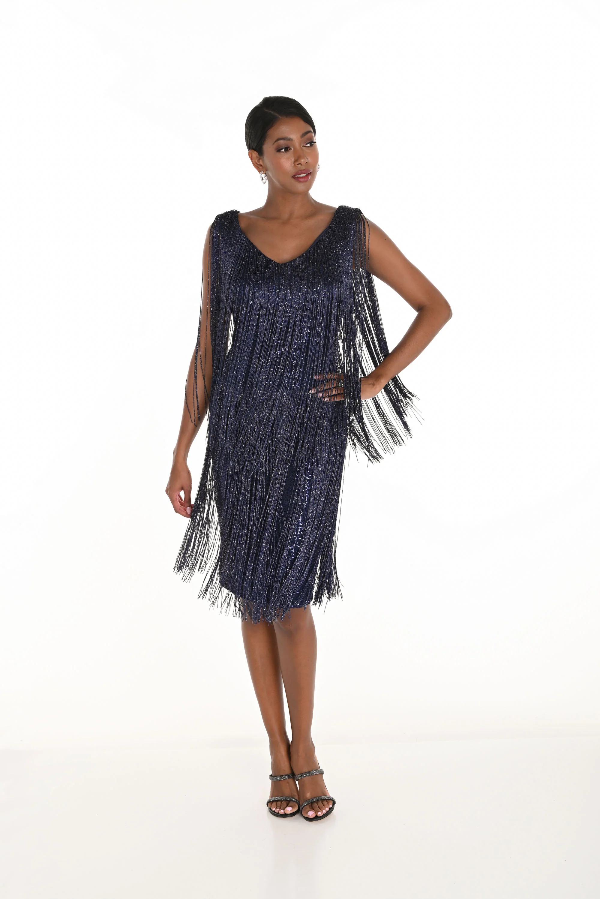 Frank Lyman Navy Sheath Knee-length Dress Style 259712