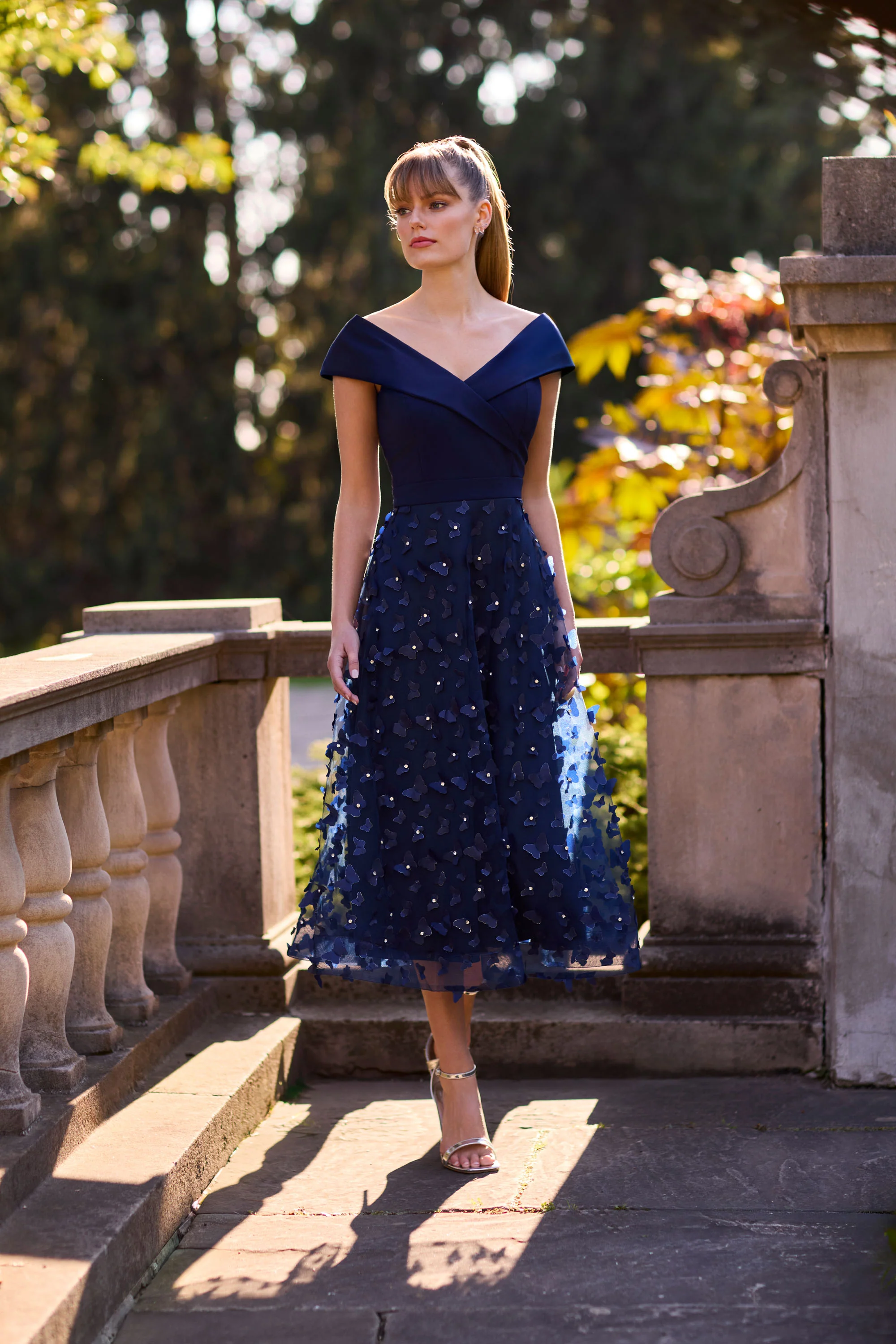 Frank Lyman Off-shoulder Butterfly Appliqué Dress Style 268510