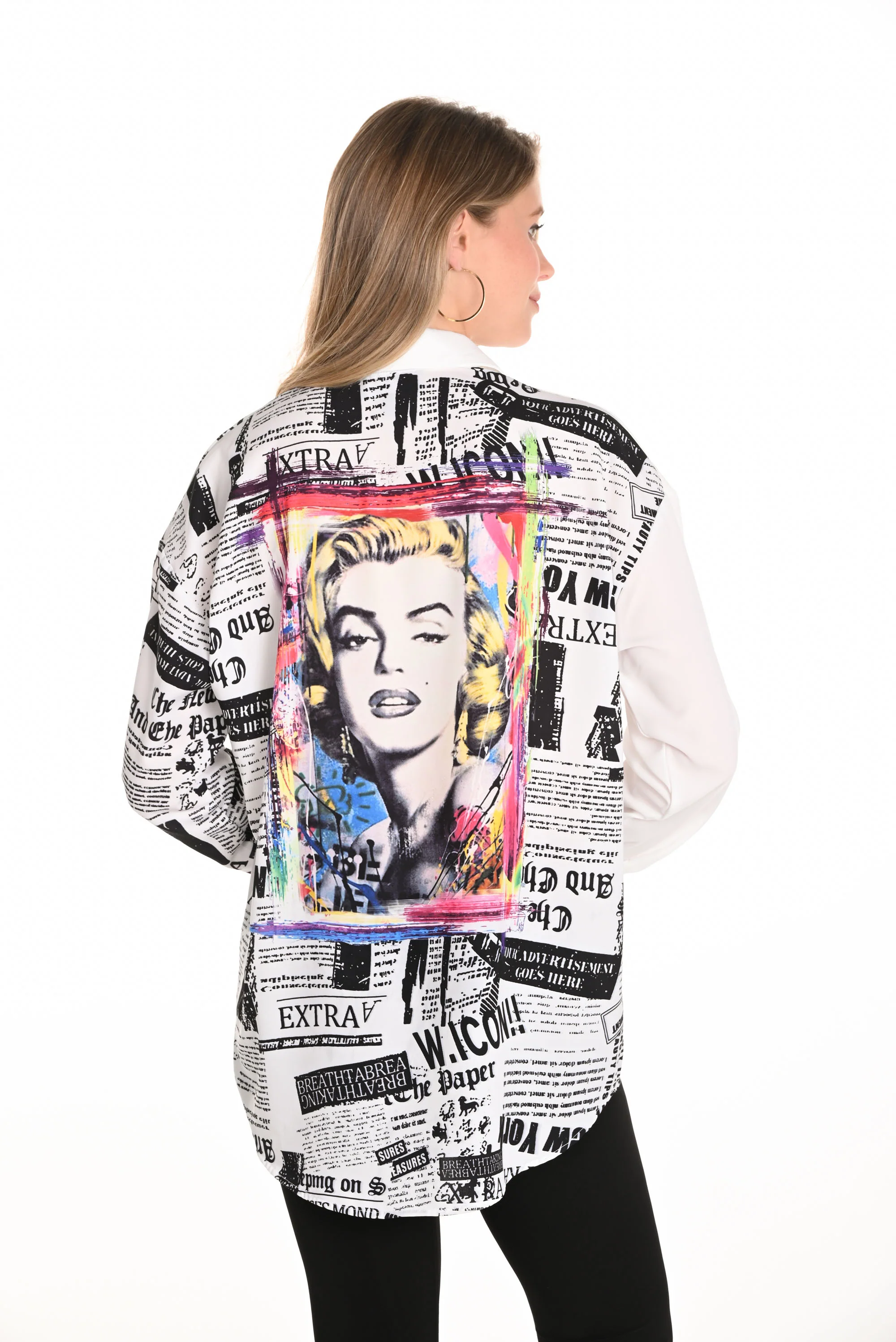 Frank Lyman Off-White/Black Graphic Print Blouse Style 251529 - Image 4