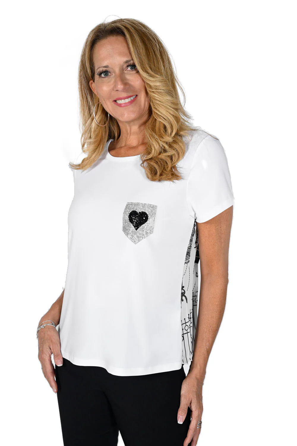 Frank Lyman Off-White/Black Top Style 231485