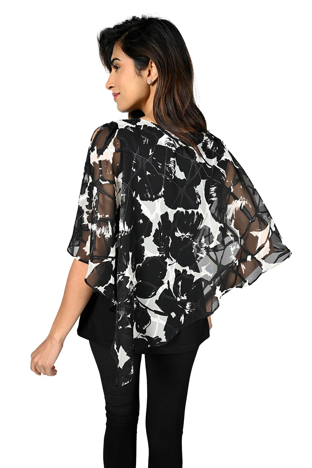 Frank Lyman Off-White/Black Woven Top Style 224363 - Image 2