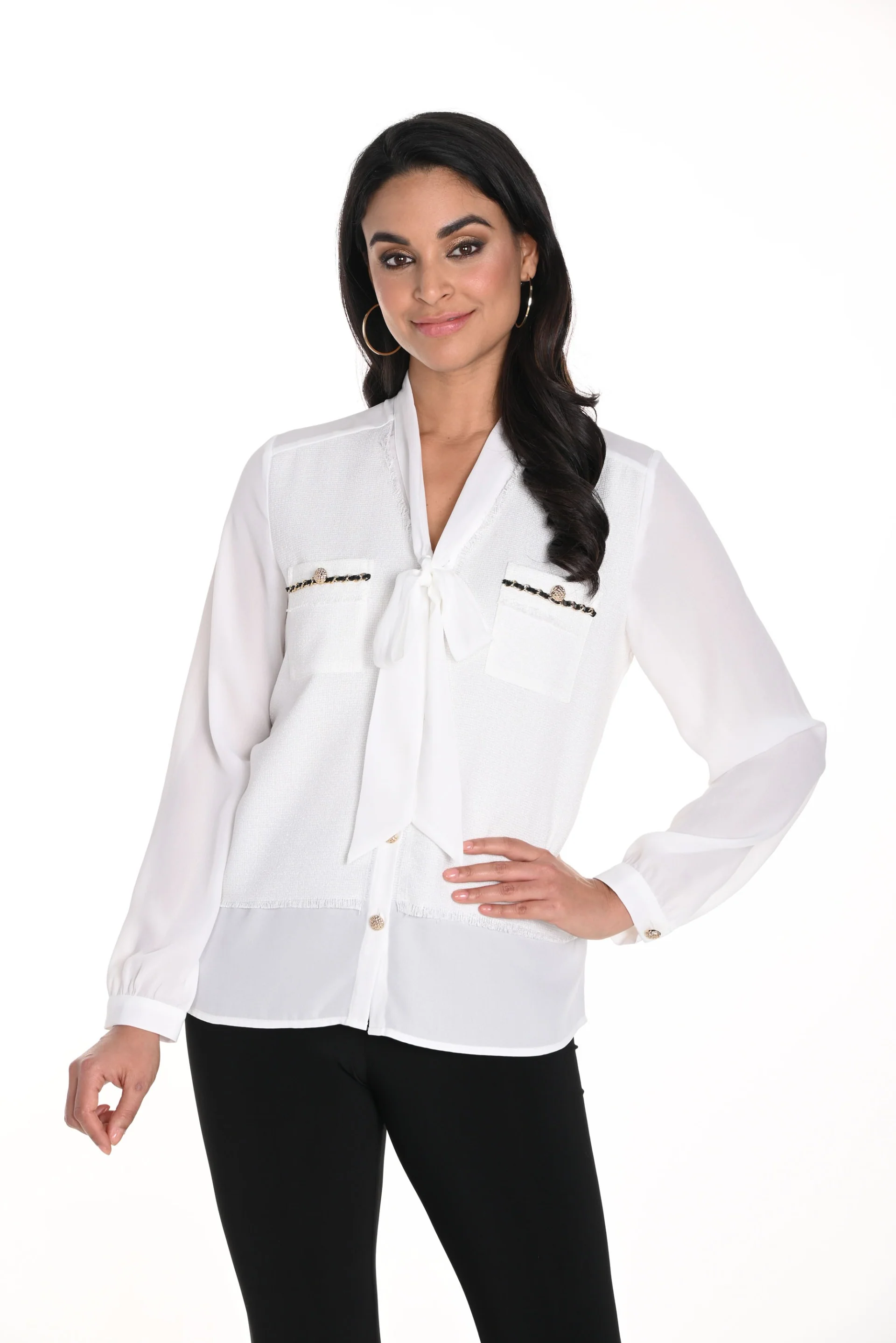 Frank Lyman Off-White Button-Down Blouse Style 243454U - Image 2