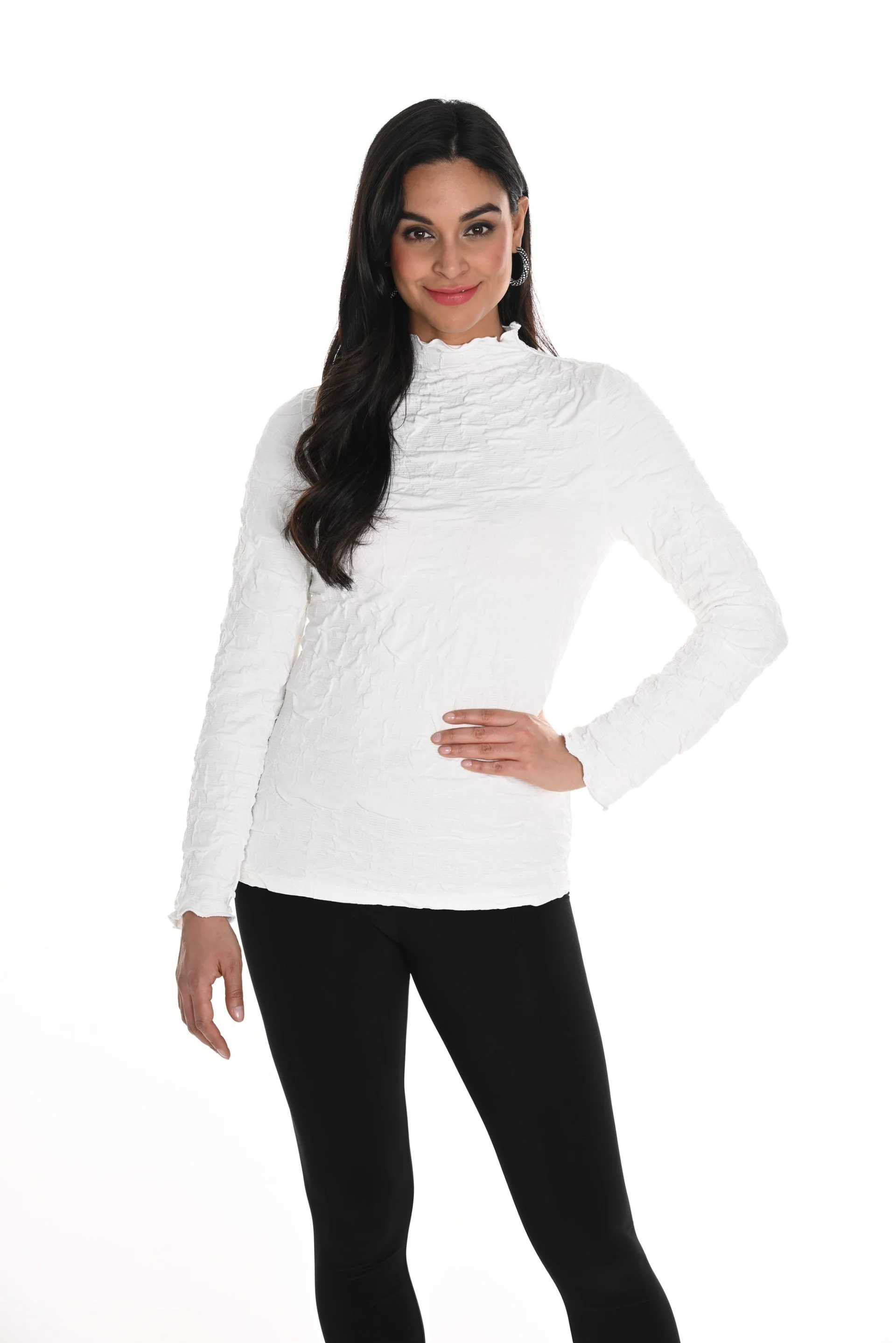Frank Lyman Off-White Textured Top Style 244163 - Image 3