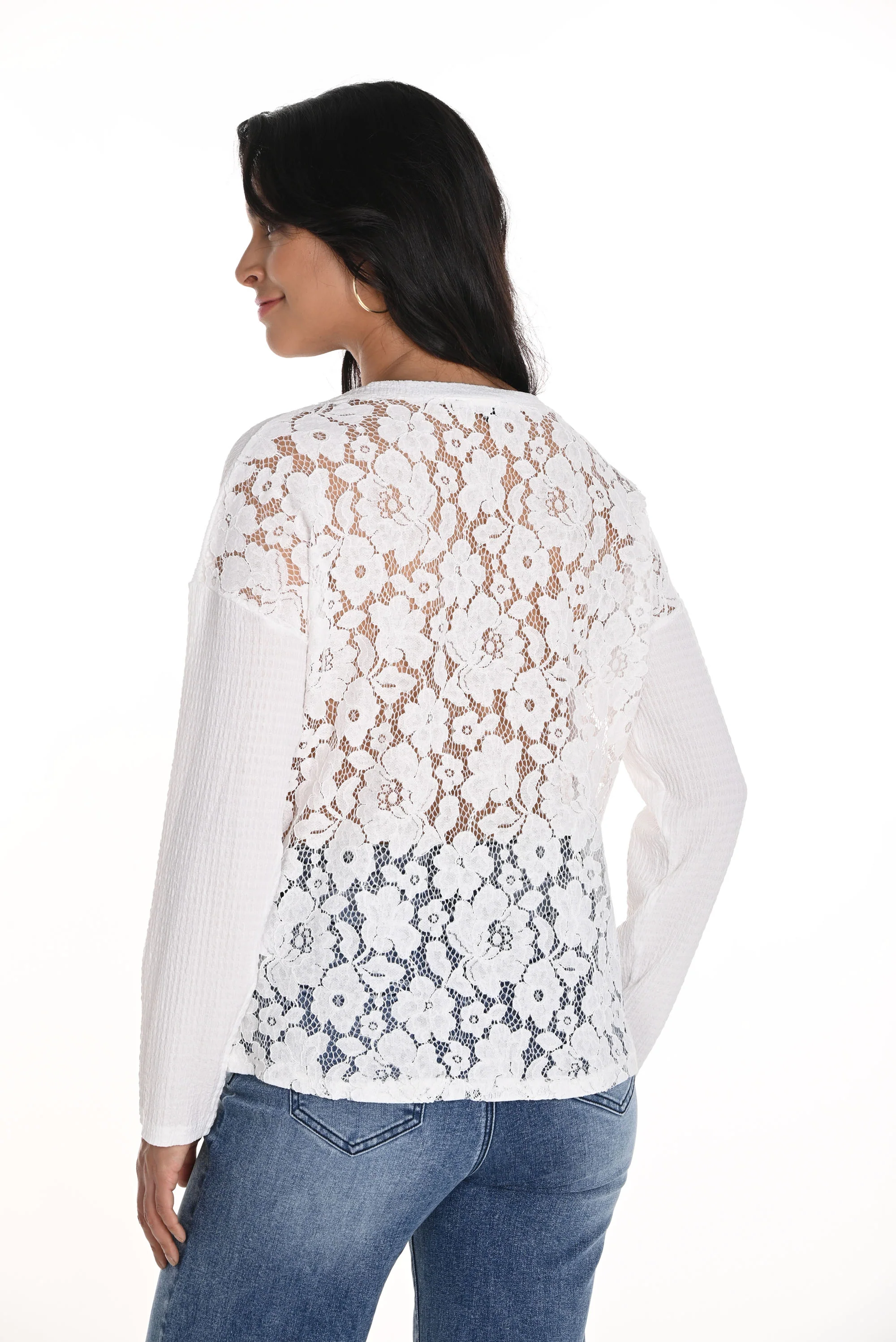 Frank Lyman Off-White Top with Floral Design Style 256729U - Image 2