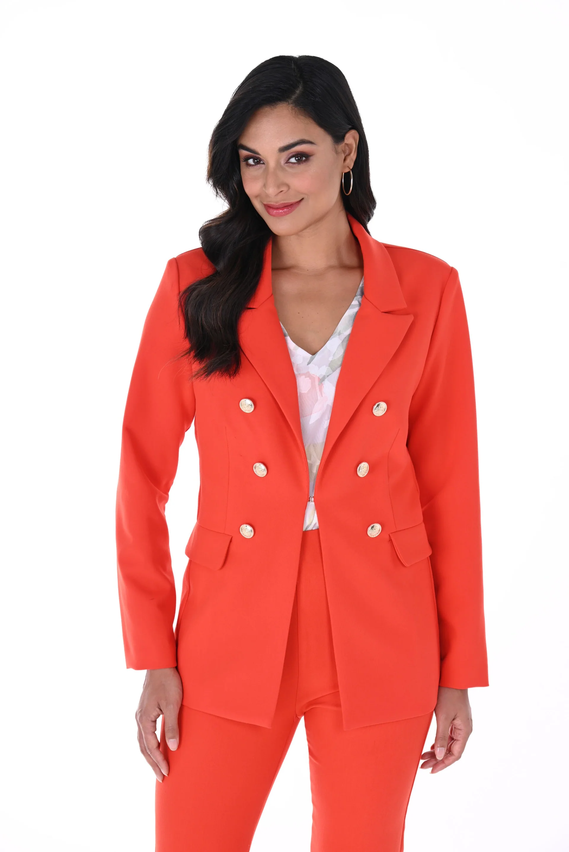 Frank Lyman Orange Blazer With Front Hook Closure Style 246180 - Image 2