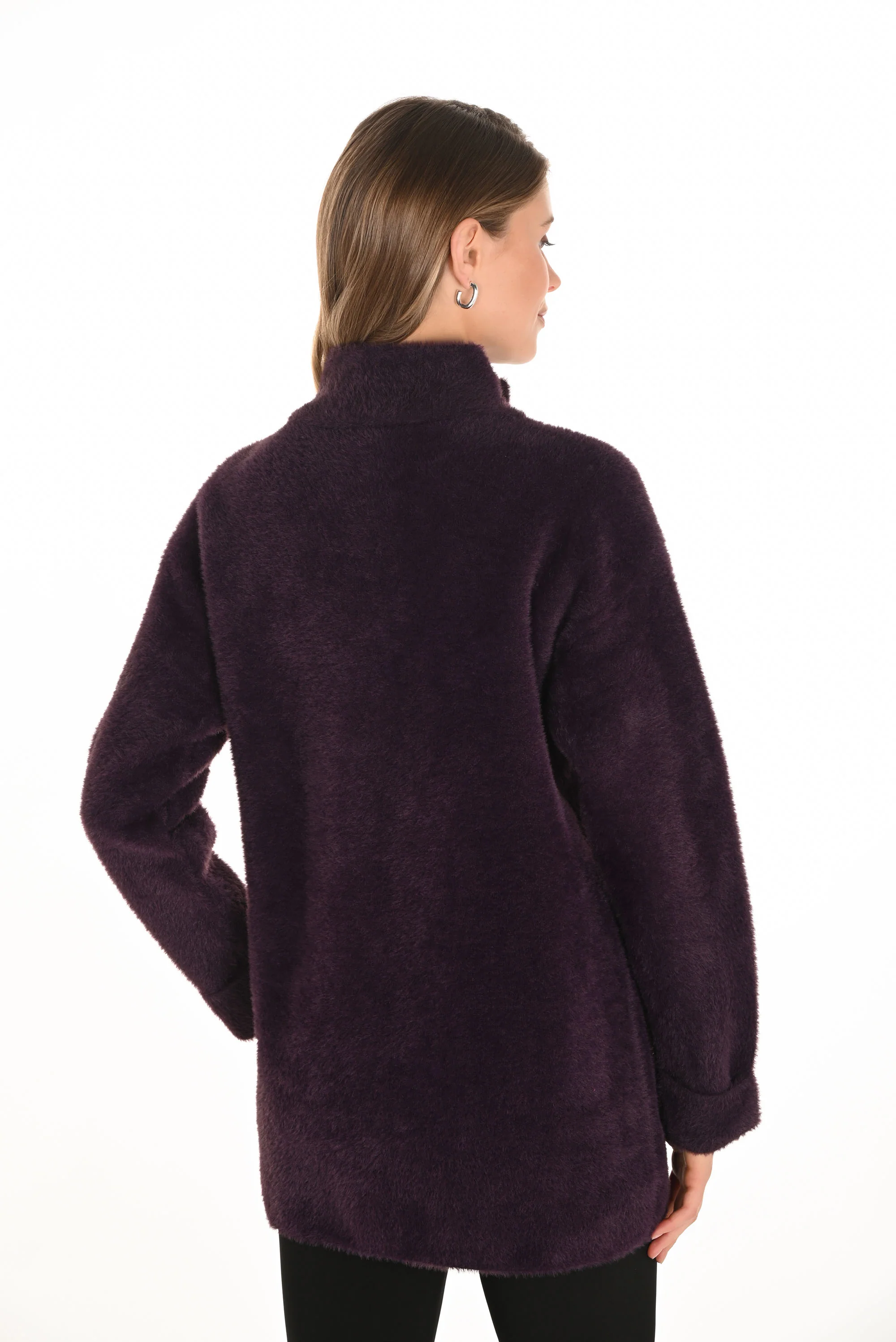 Frank Lyman Plum Faux Fur Jacket Style 253880 - Image 2
