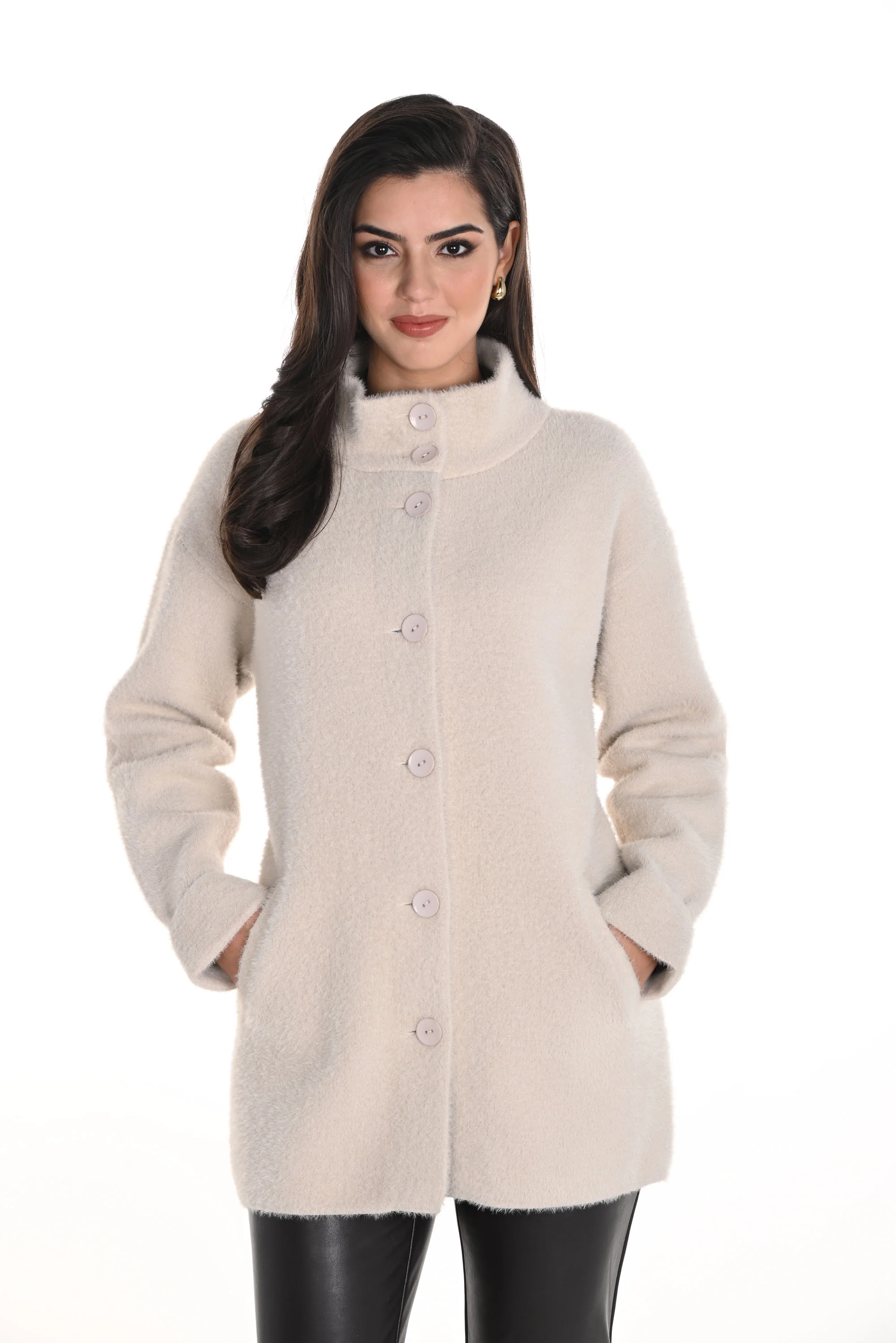 Frank Lyman Plum Faux Fur Jacket Style 253880 - Image 3
