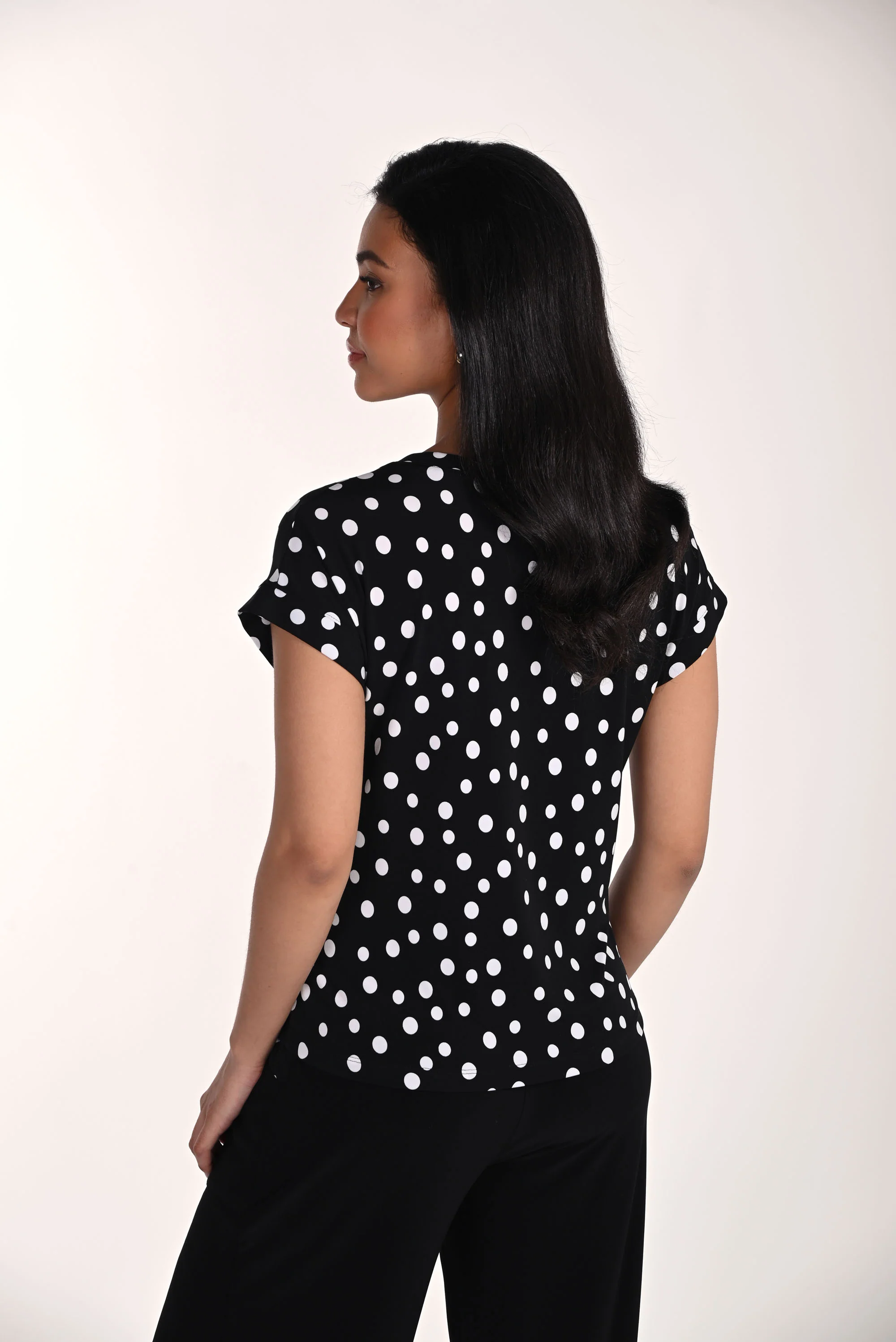 Frank Lyman Polka Dot Crew Neck Top Style 266102 - Image 2