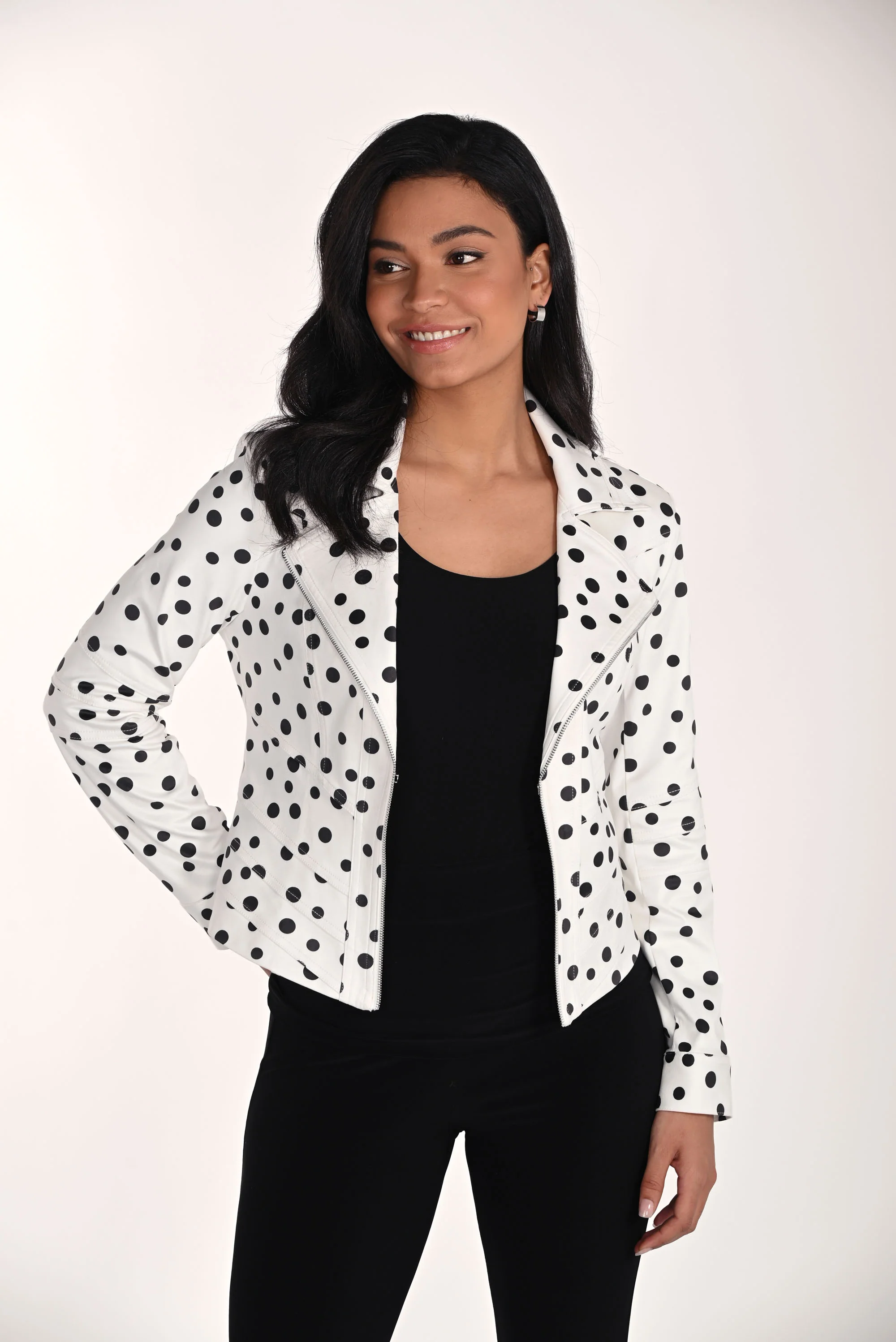 Frank Lyman Polka Dot Leatherette Jacket Style 266511