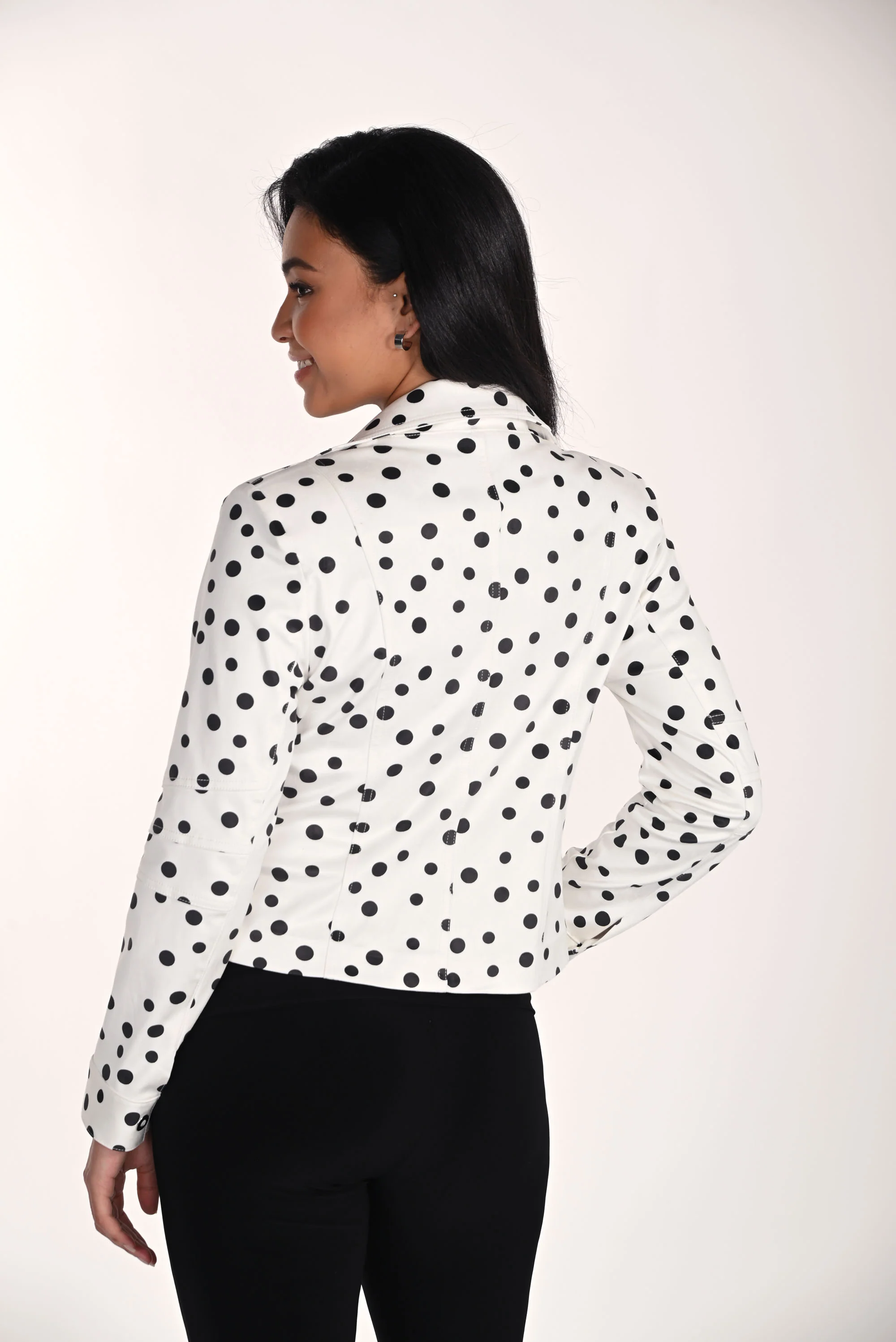 Frank Lyman Polka Dot Leatherette Jacket Style 266511 - Image 2