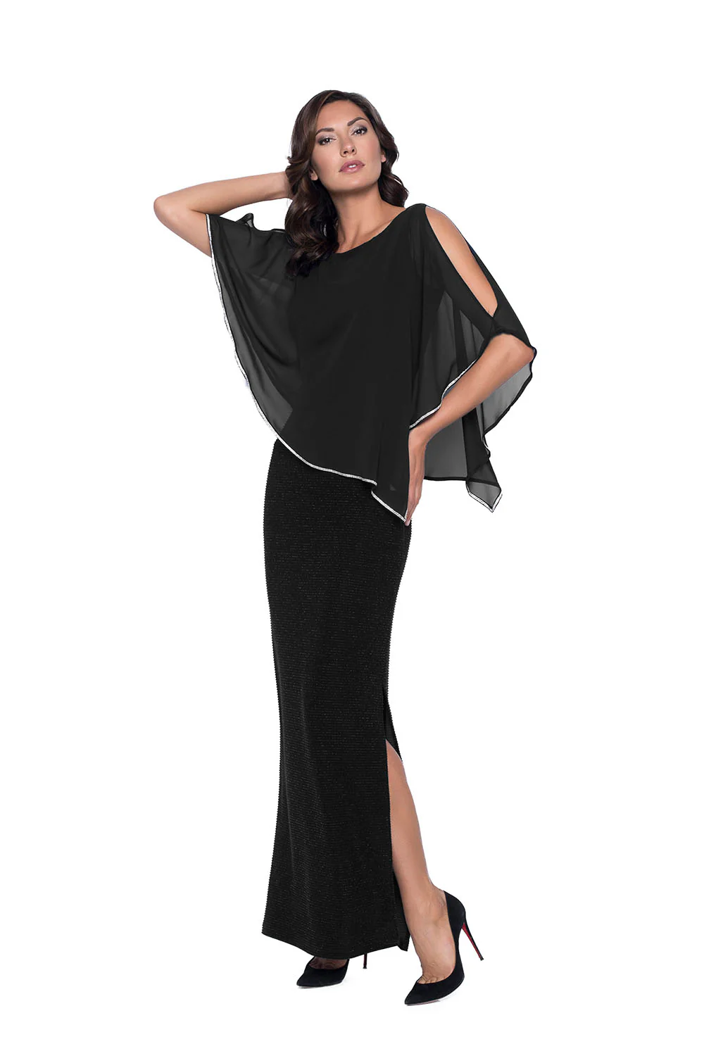 Frank Lyman Sheath Maxi Dress With Slit Style 179257 - Image 3