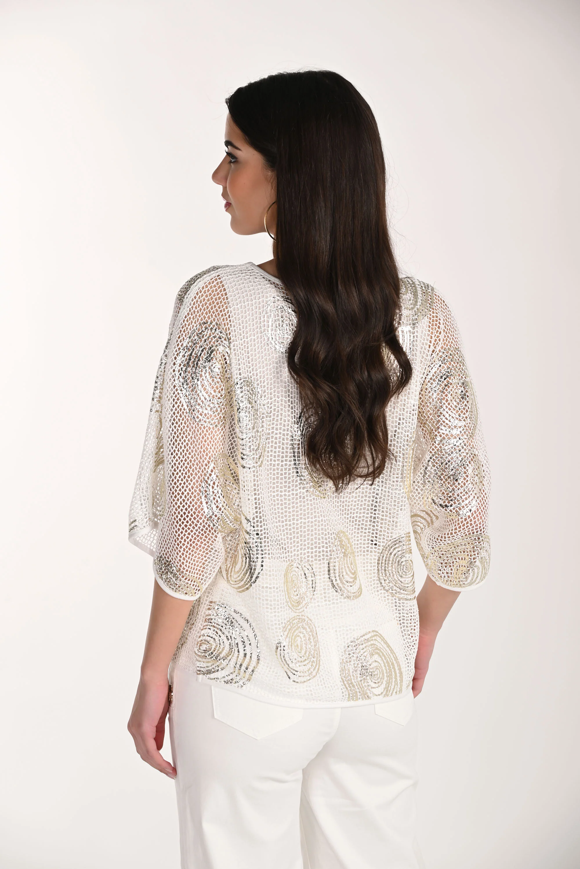 Frank Lyman Sheer Scoop Neck Pullover Style 266120 - Image 2