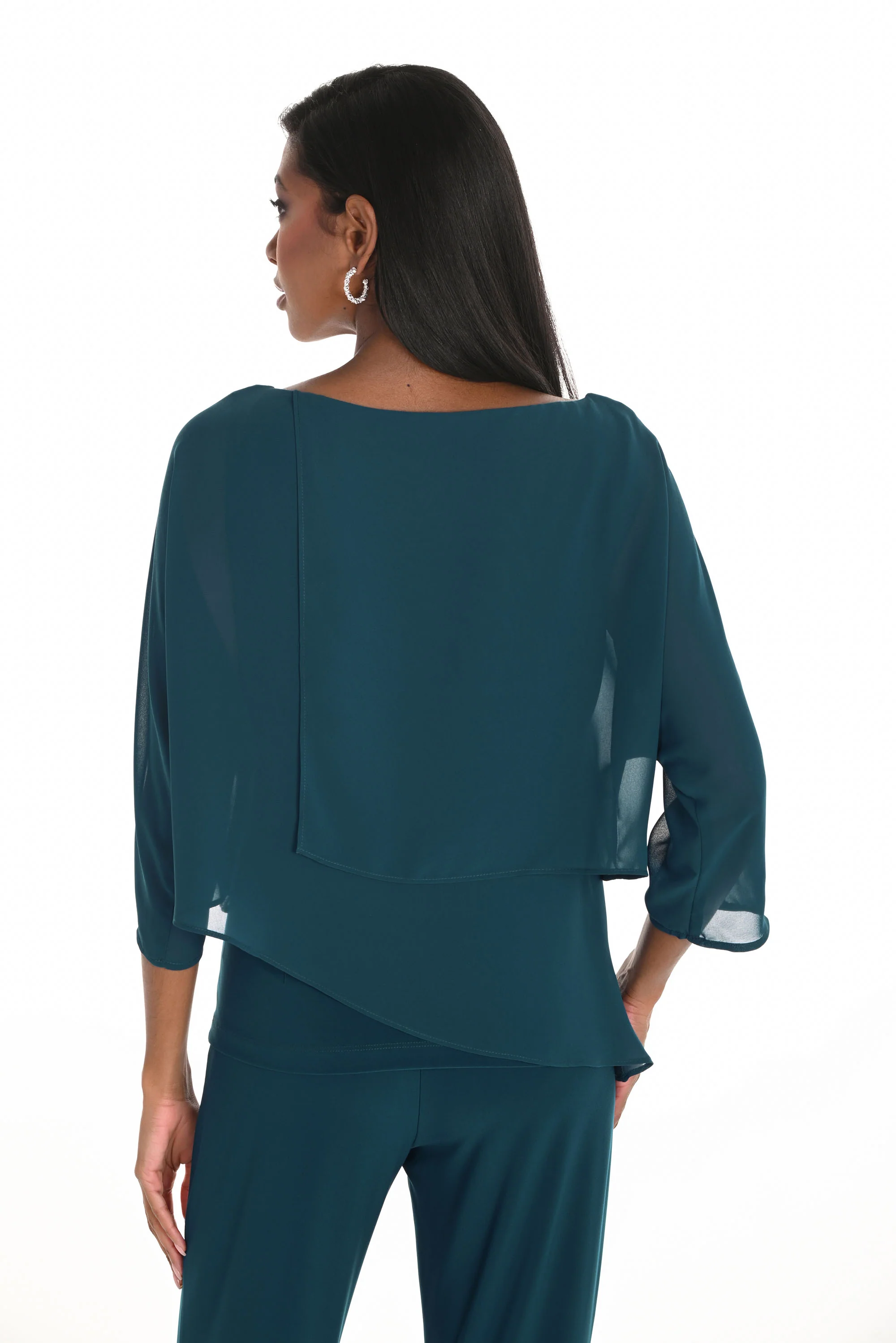 Frank Lyman Silky Knit & Chiffon Top Style 259042 - Image 3