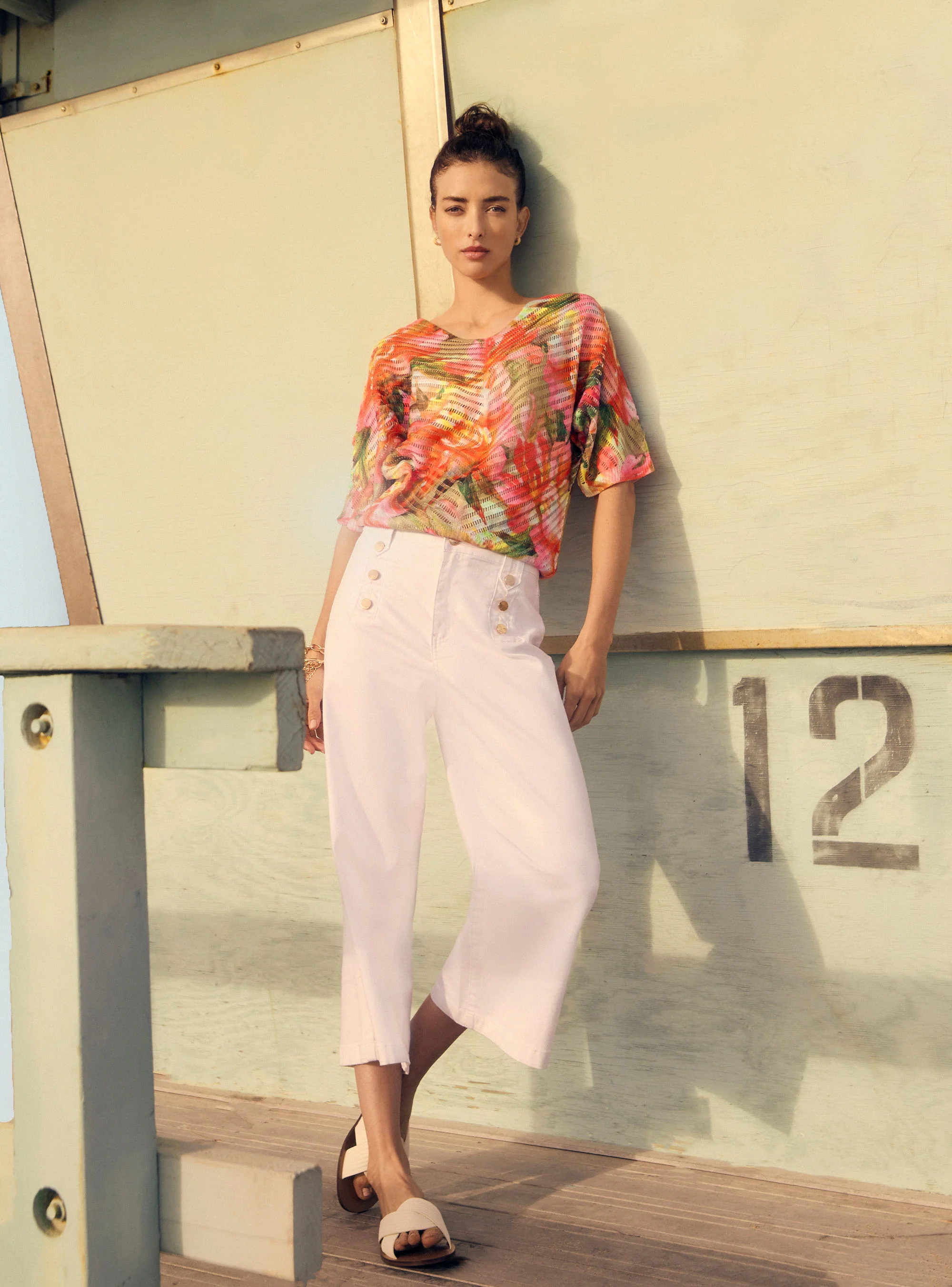Frank Lyman Sweater Knit Floral Top Style 251520 - Image 2