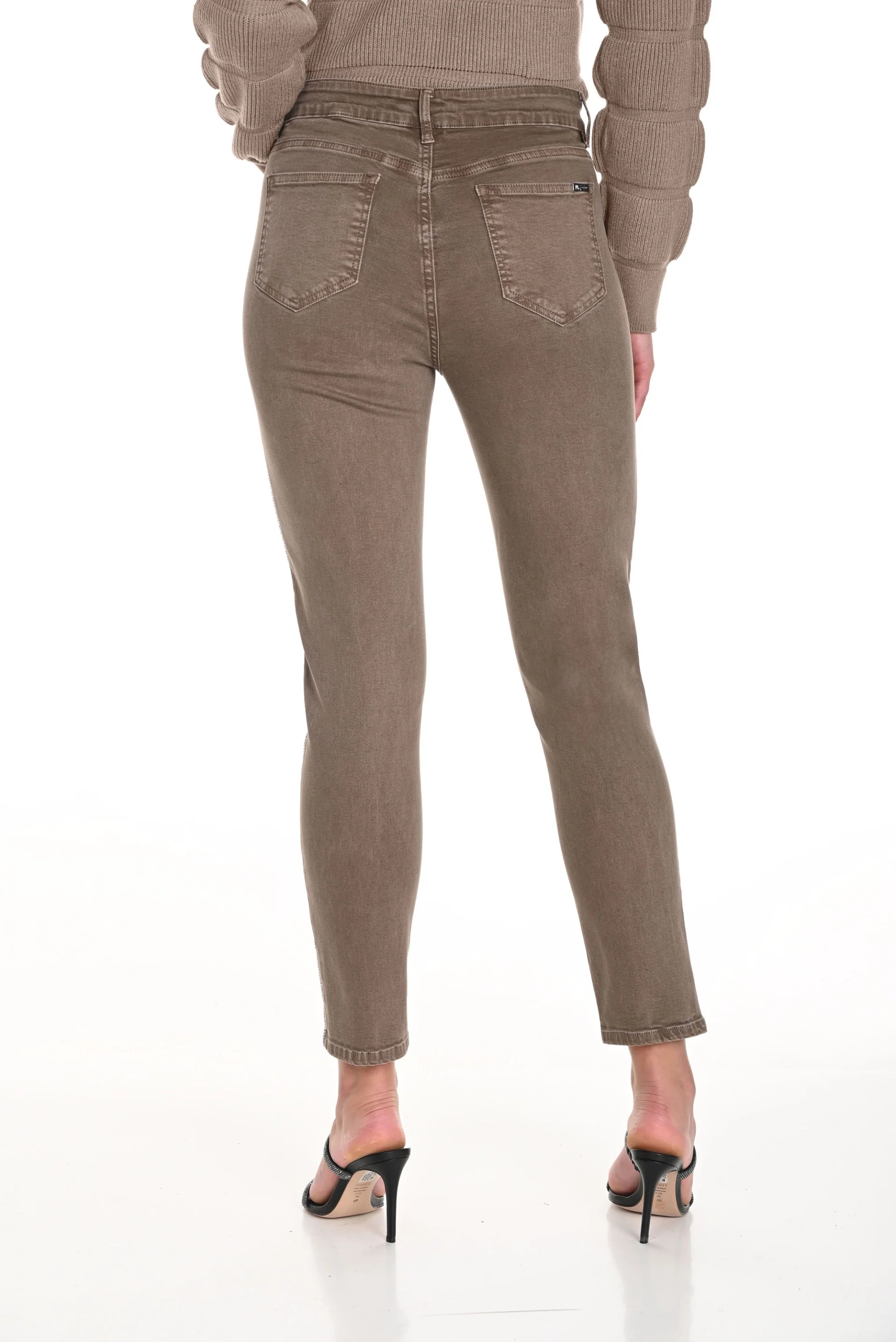 Frank Lyman Taupe Jean Pants with Embellishments Style 244649U - Image 2