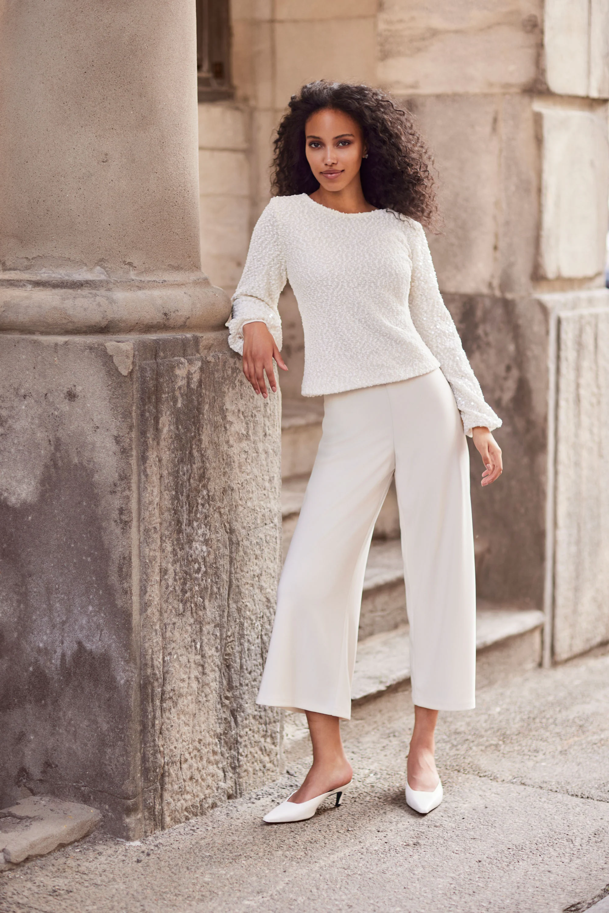 Frank Lyman Textured Crew Neck Pullover Style 254205 - Image 2