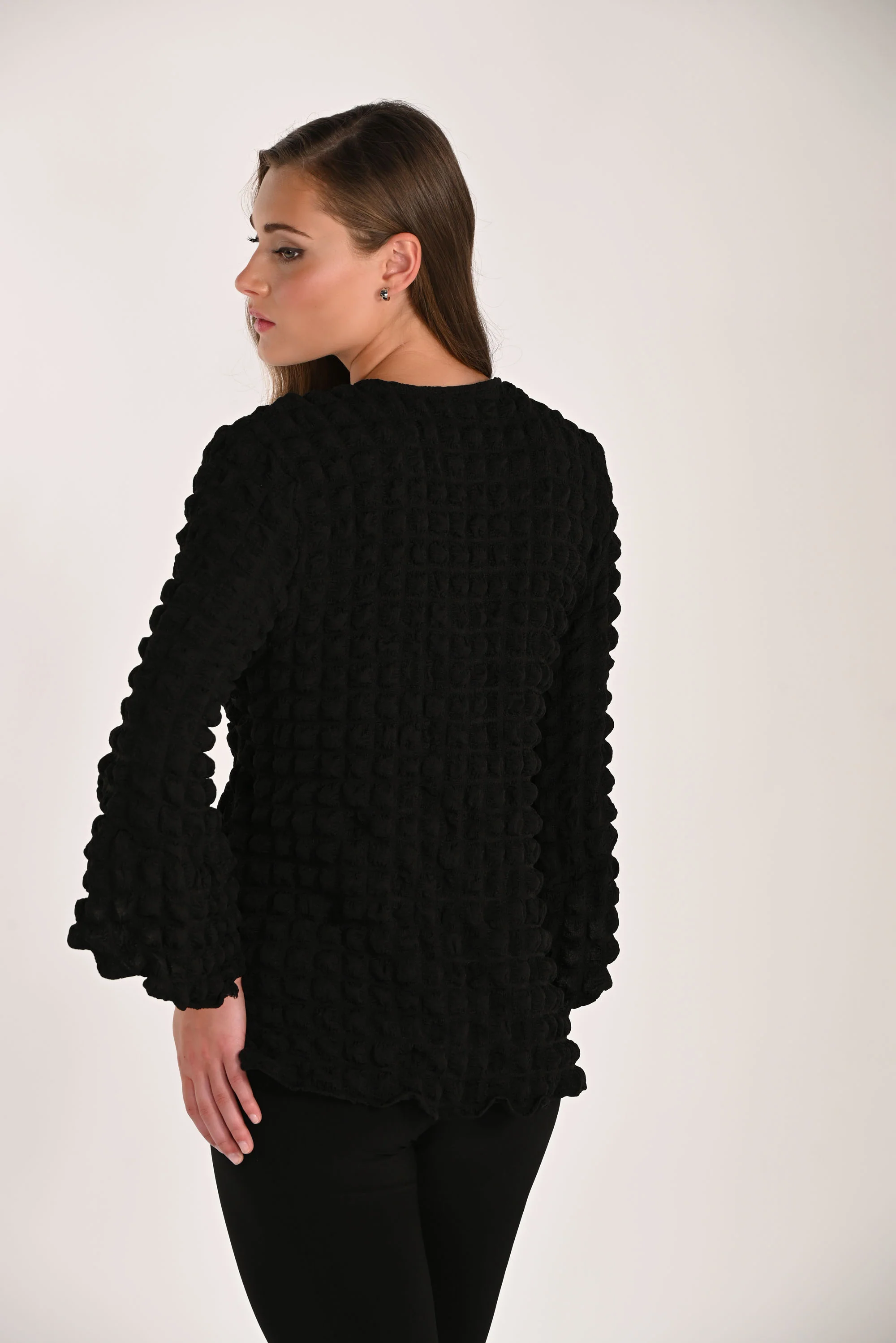 Frank Lyman Textured Slit Sleeve Jacket with Zipper Style 261614 - Image 4