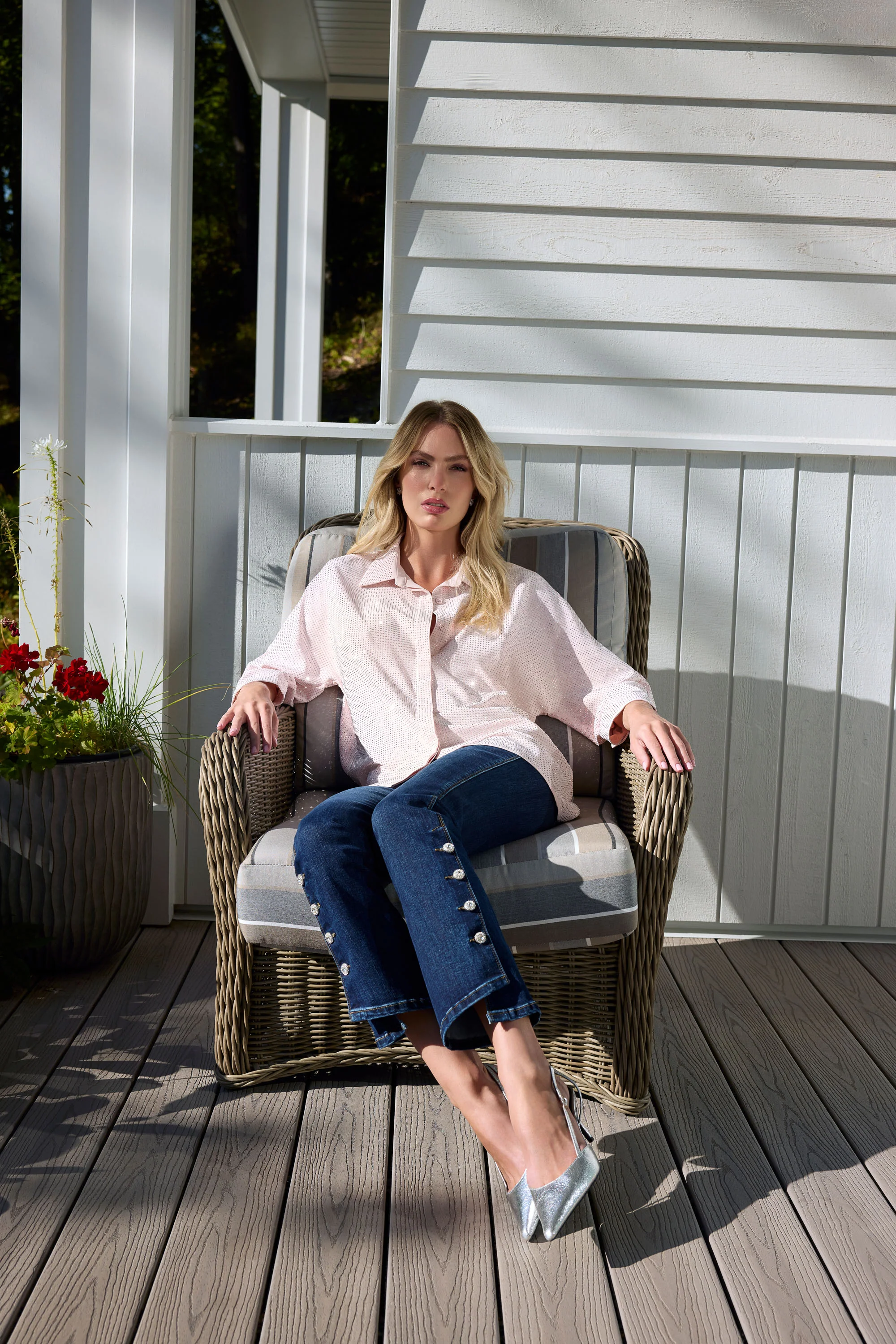Frank Lyman Top with All-Over Embellishments Style 266514 - Image 2