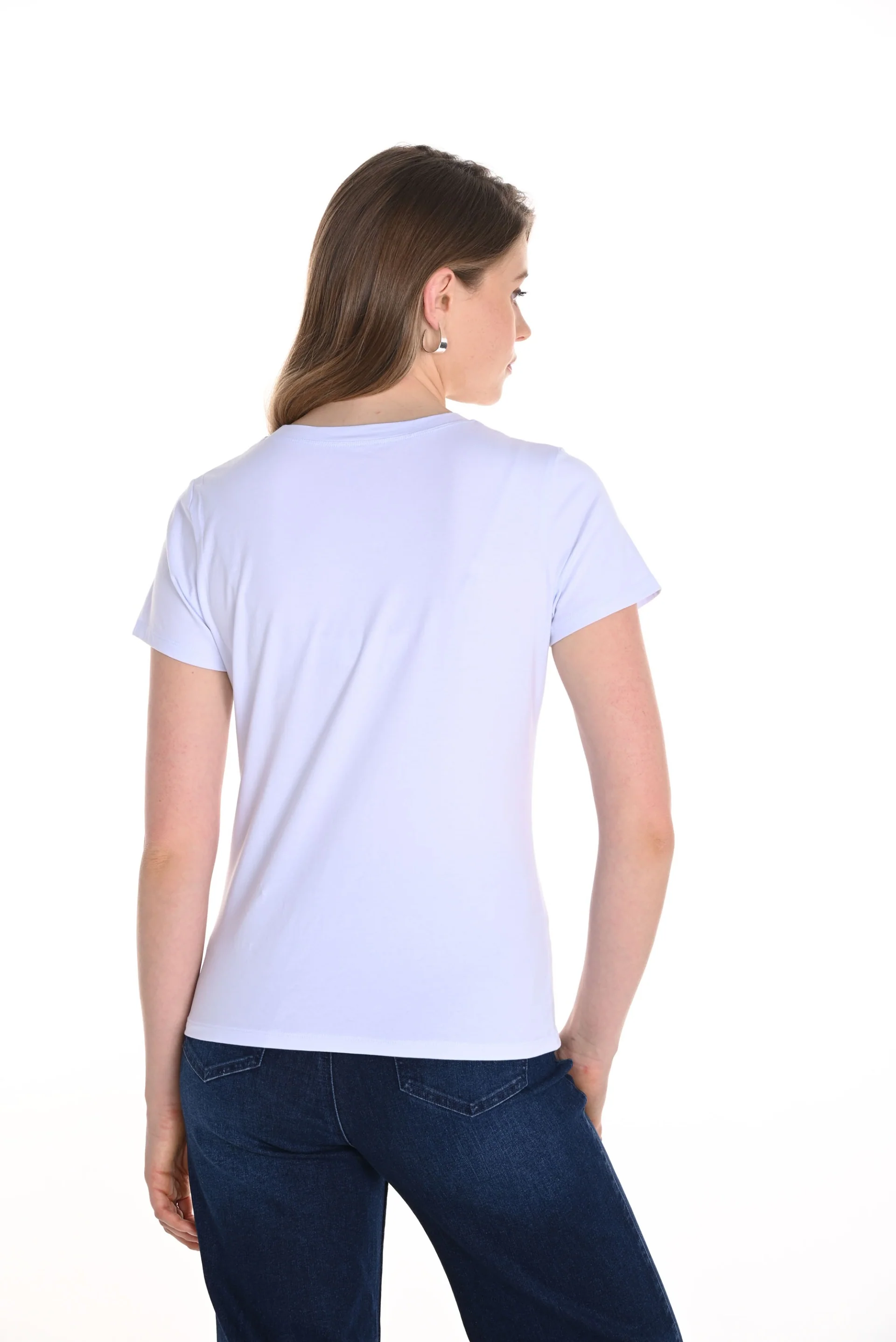 Frank Lyman White T-Shirt With Rhinestones & Sequins Detailing Style 256818U - Image 2