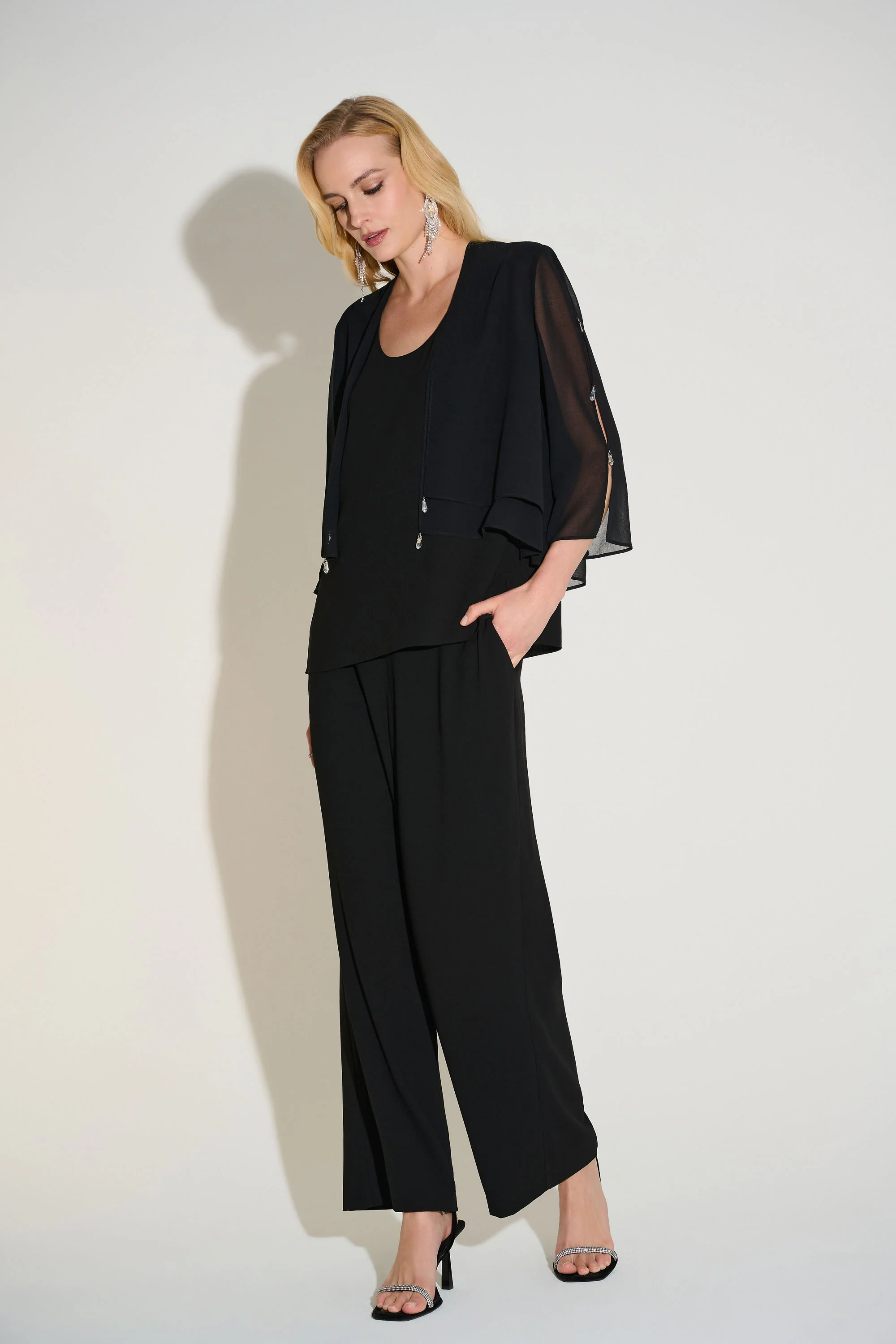 Joseph Ribkoff Layered 2 piece set with Rhinestone Detail Style 253755 - Image 2
