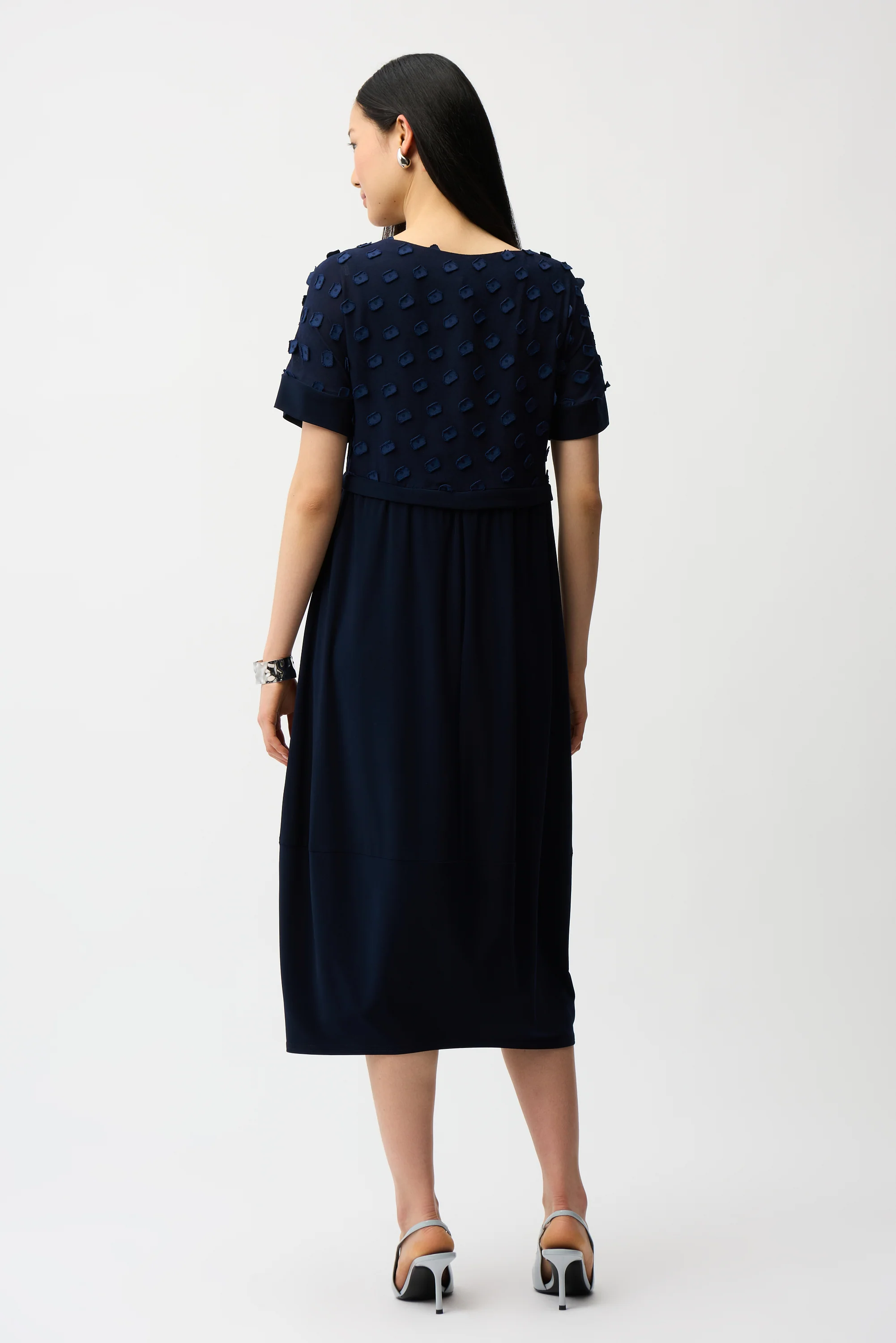 Joseph Ribkoff 3D Dot Jacquard Cocoon Dress Style 261107 - Image 3