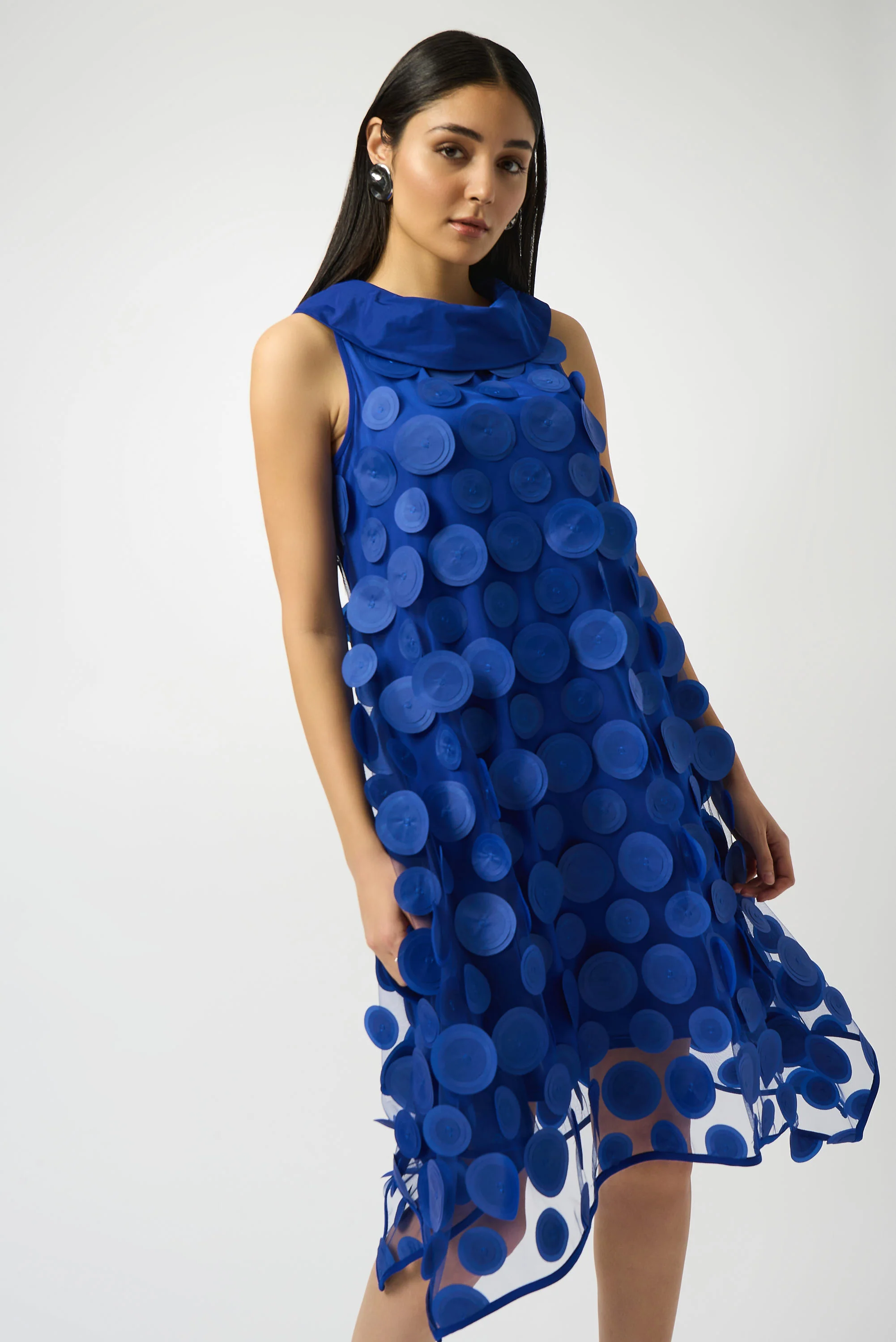 Joseph Ribkoff 3D Dot Sleeveless Trapeze Dress Style 251262 - Image 2