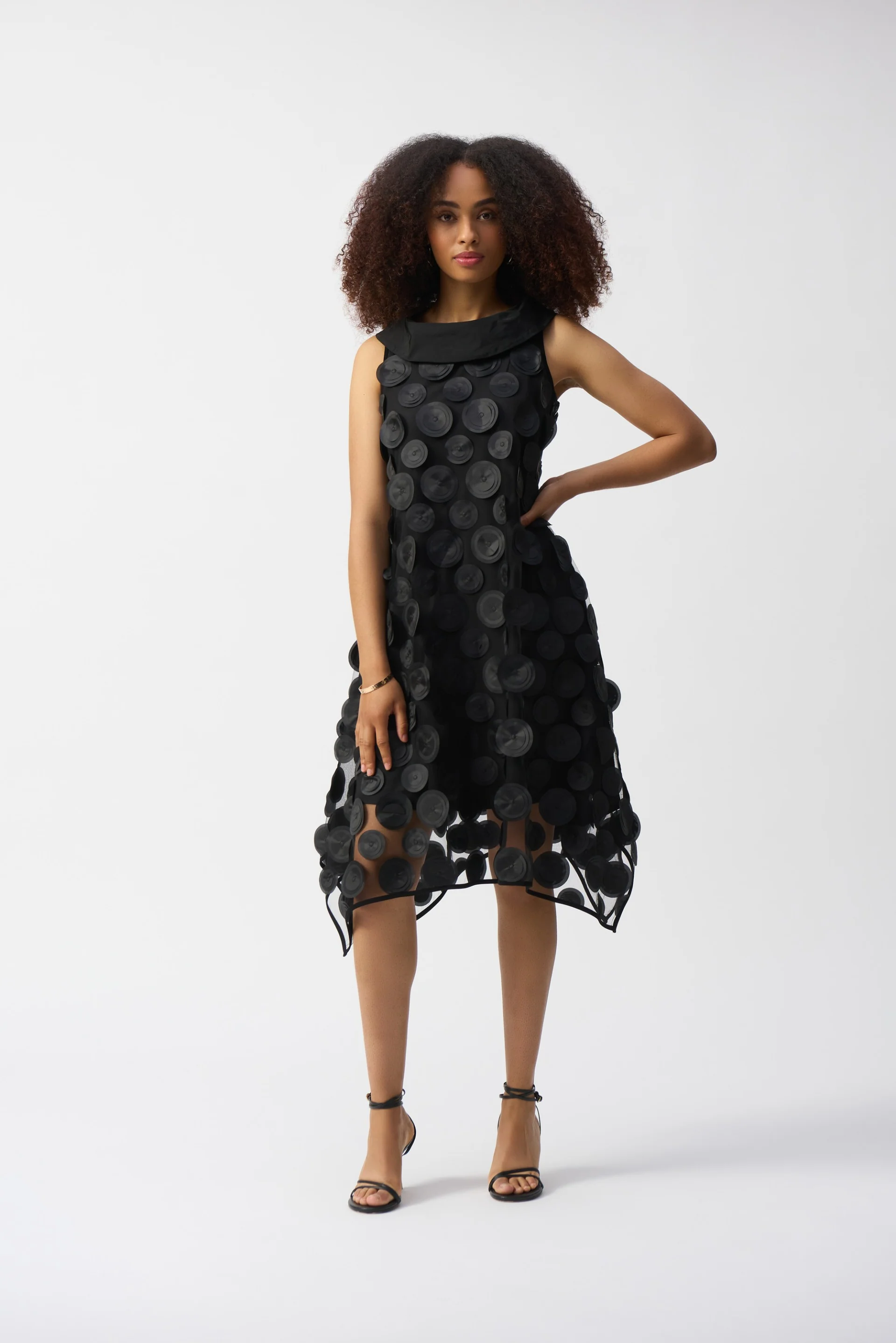Joseph Ribkoff 3D Dot Sleeveless Trapeze Dress Style 251262 - Image 6