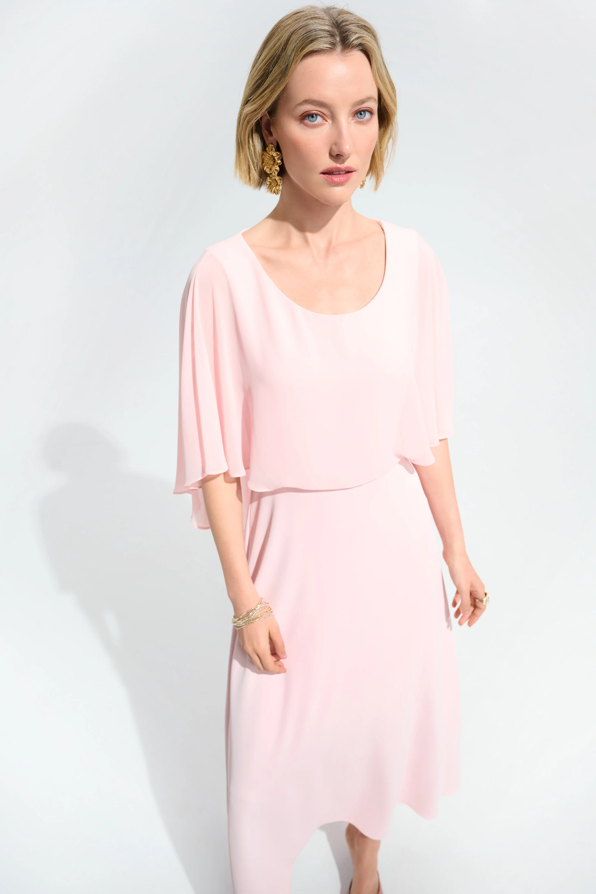 Joseph Ribkoff A-Line Dress With Chiffon Overlay Style 261708 - Image 4