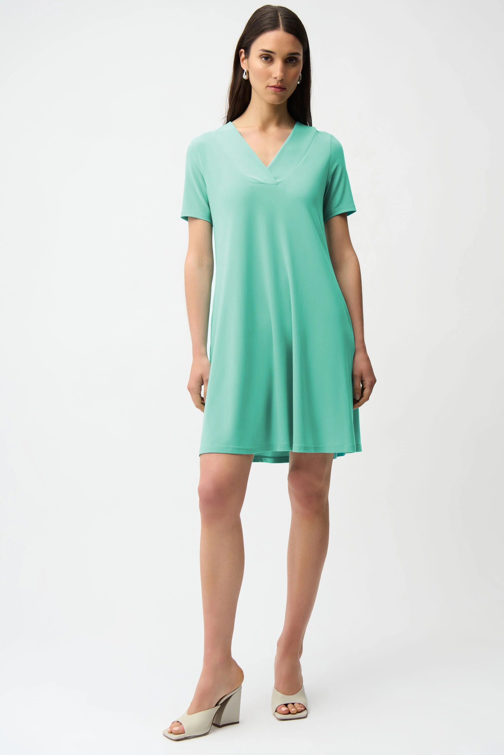 Joseph Ribkoff A-Line Dress With Overlapping V-neckline Style 261210