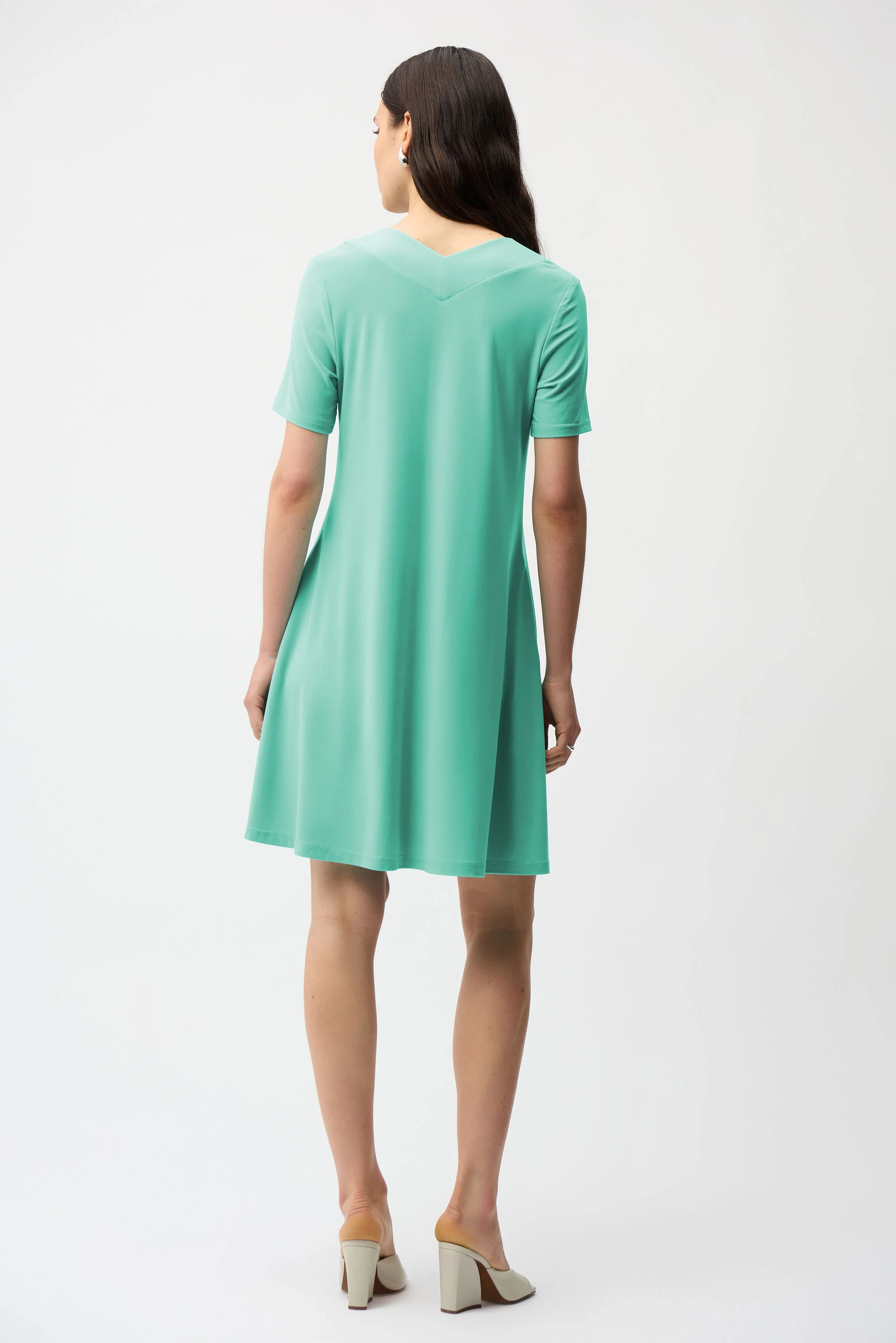 Joseph Ribkoff A-Line Dress With Overlapping V-neckline Style 261210 - Image 4