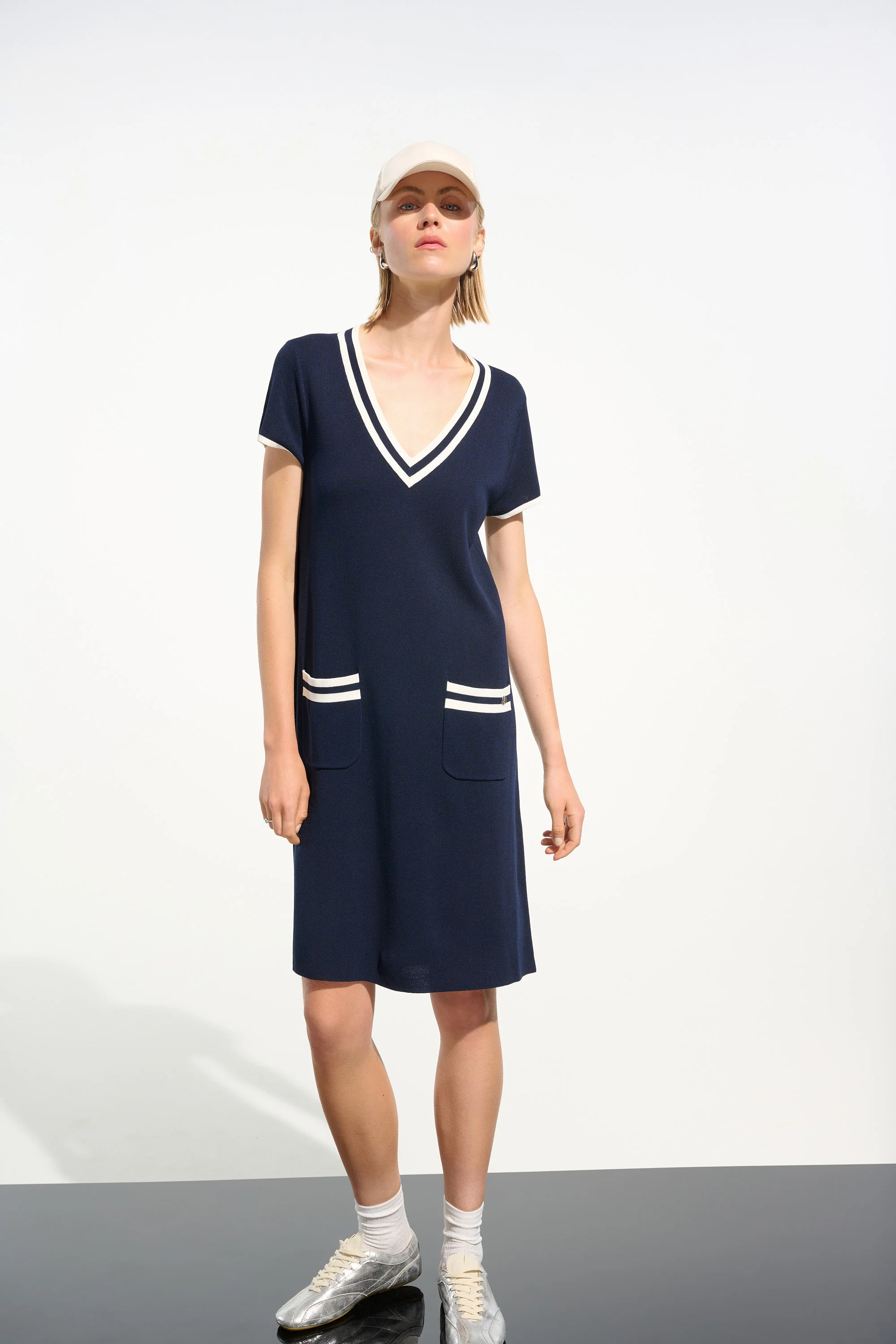 Joseph Ribkoff A-Line Dress With Rib Trim Style 261648 - Image 4