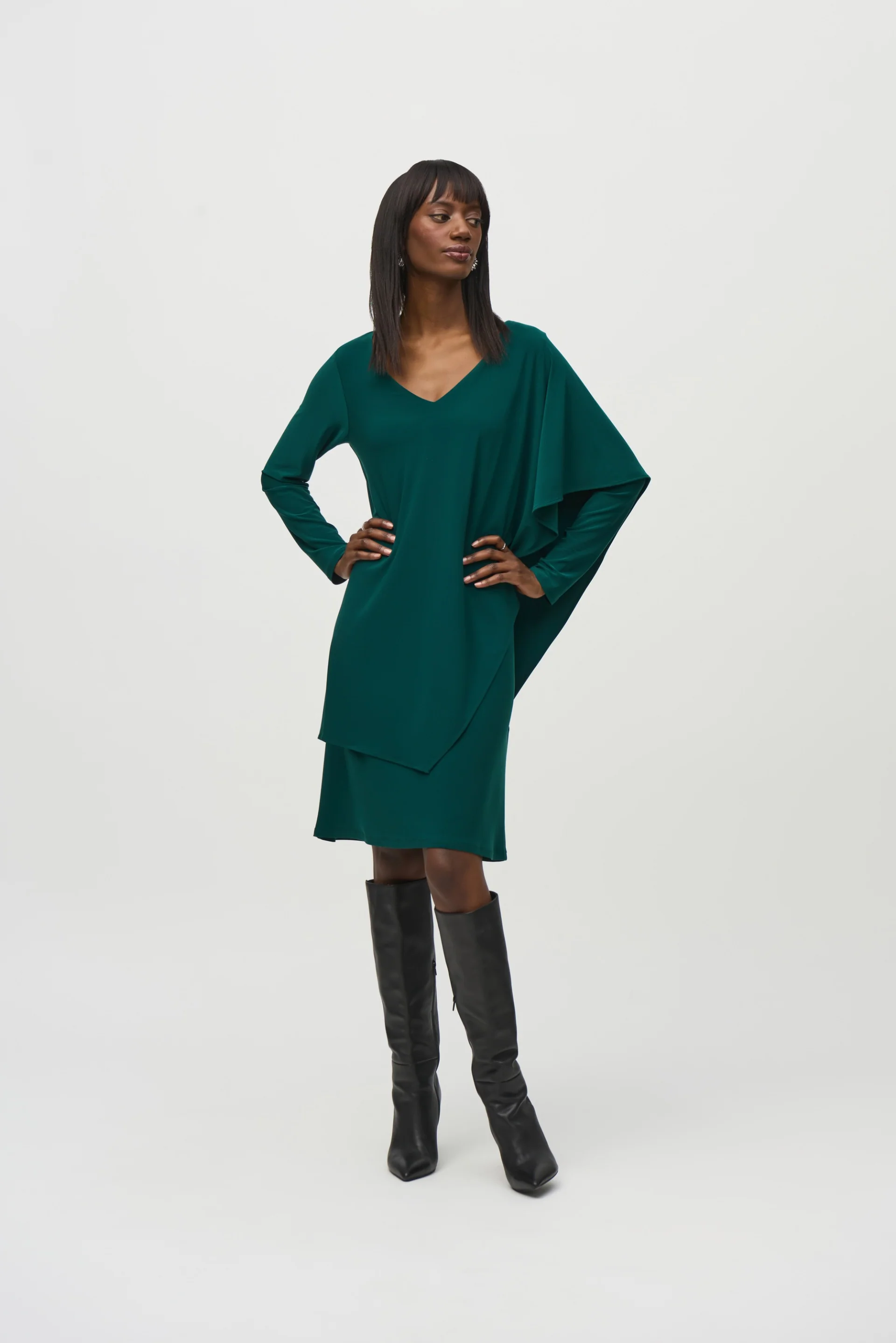Joseph Ribkoff Absolute Green Layered Dress Style 244040 - Image 2