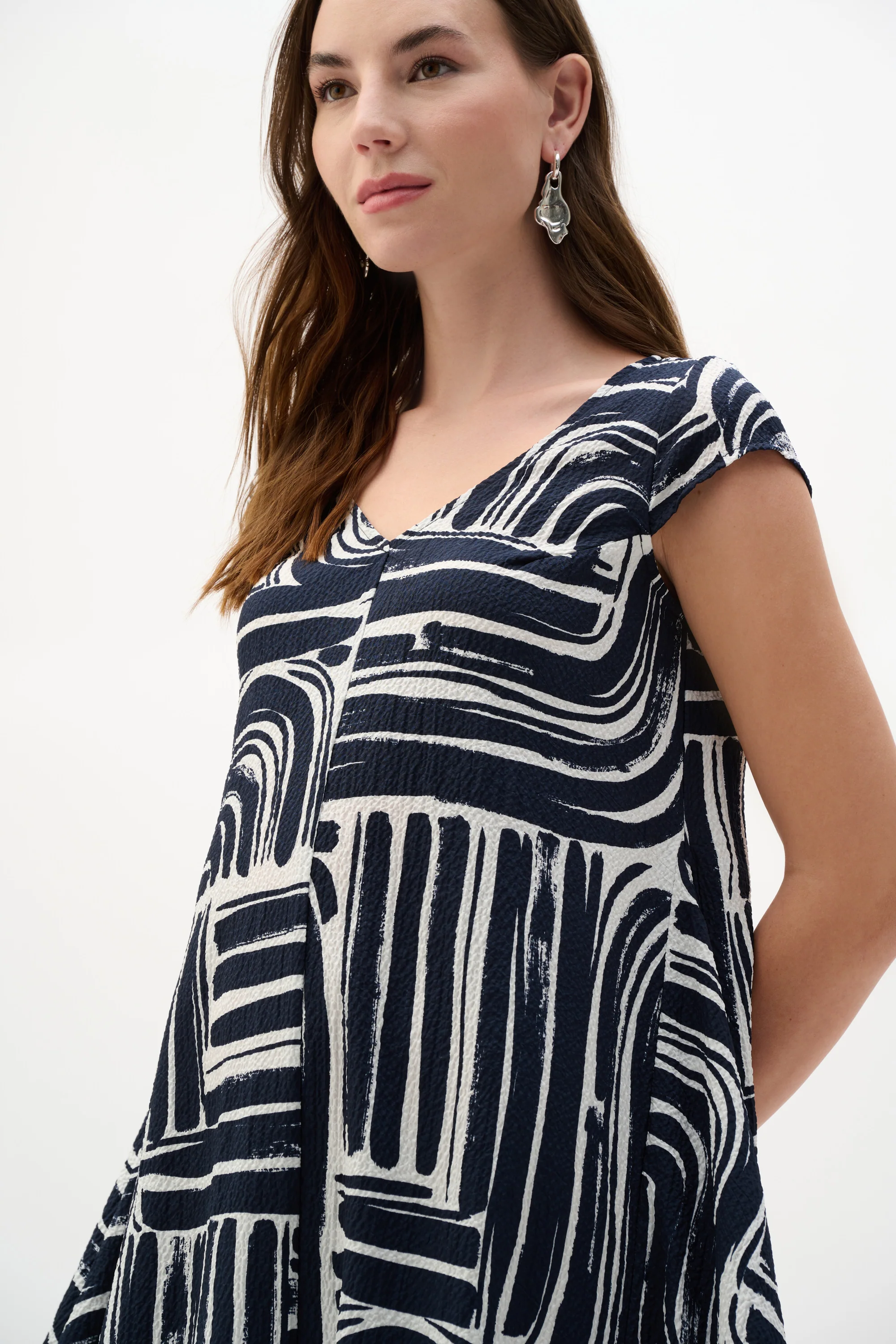 Joseph Ribkoff Abstract Print Cocoon Dress Style 262112 - Image 3