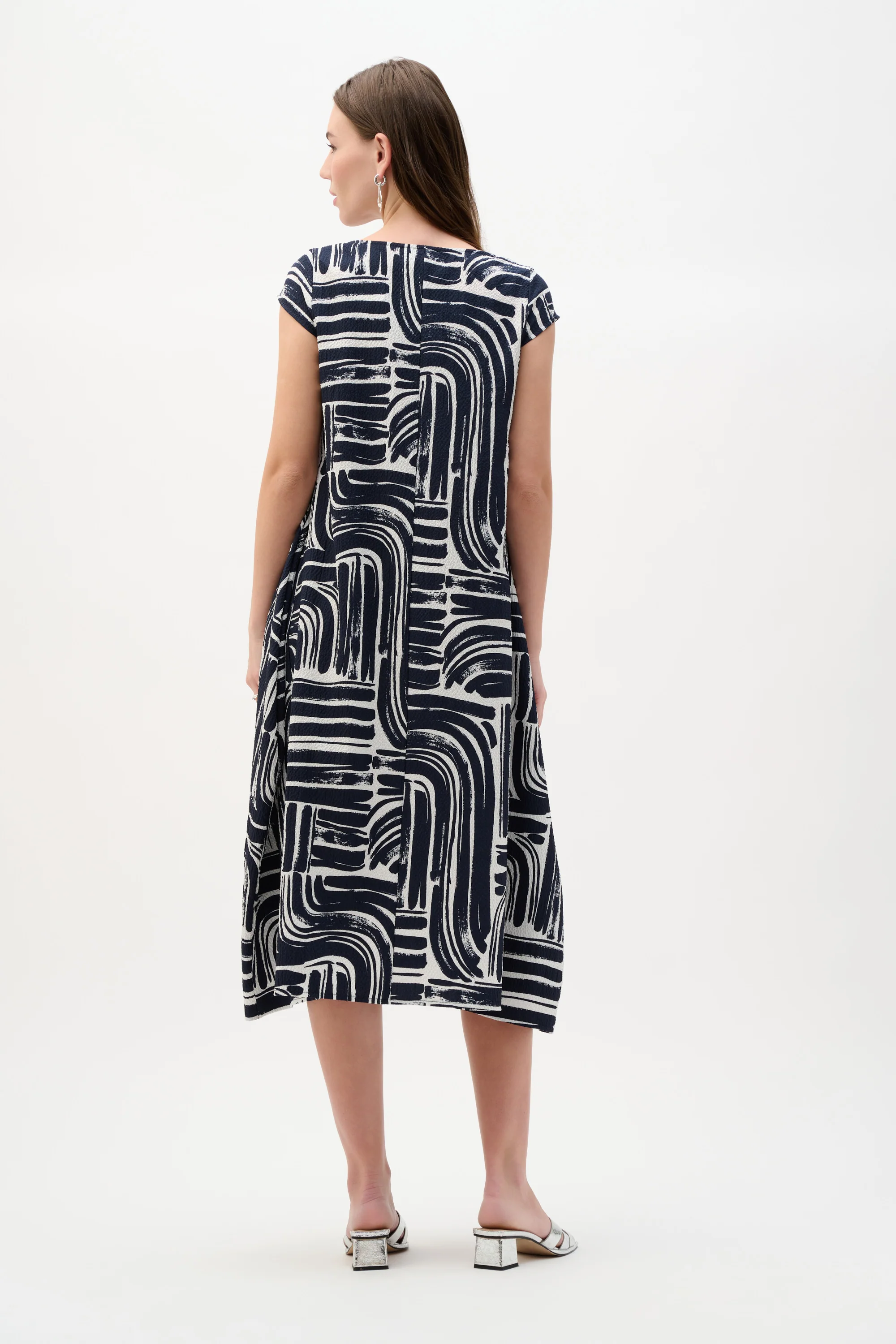 Joseph Ribkoff Abstract Print Cocoon Dress Style 262112 - Image 4